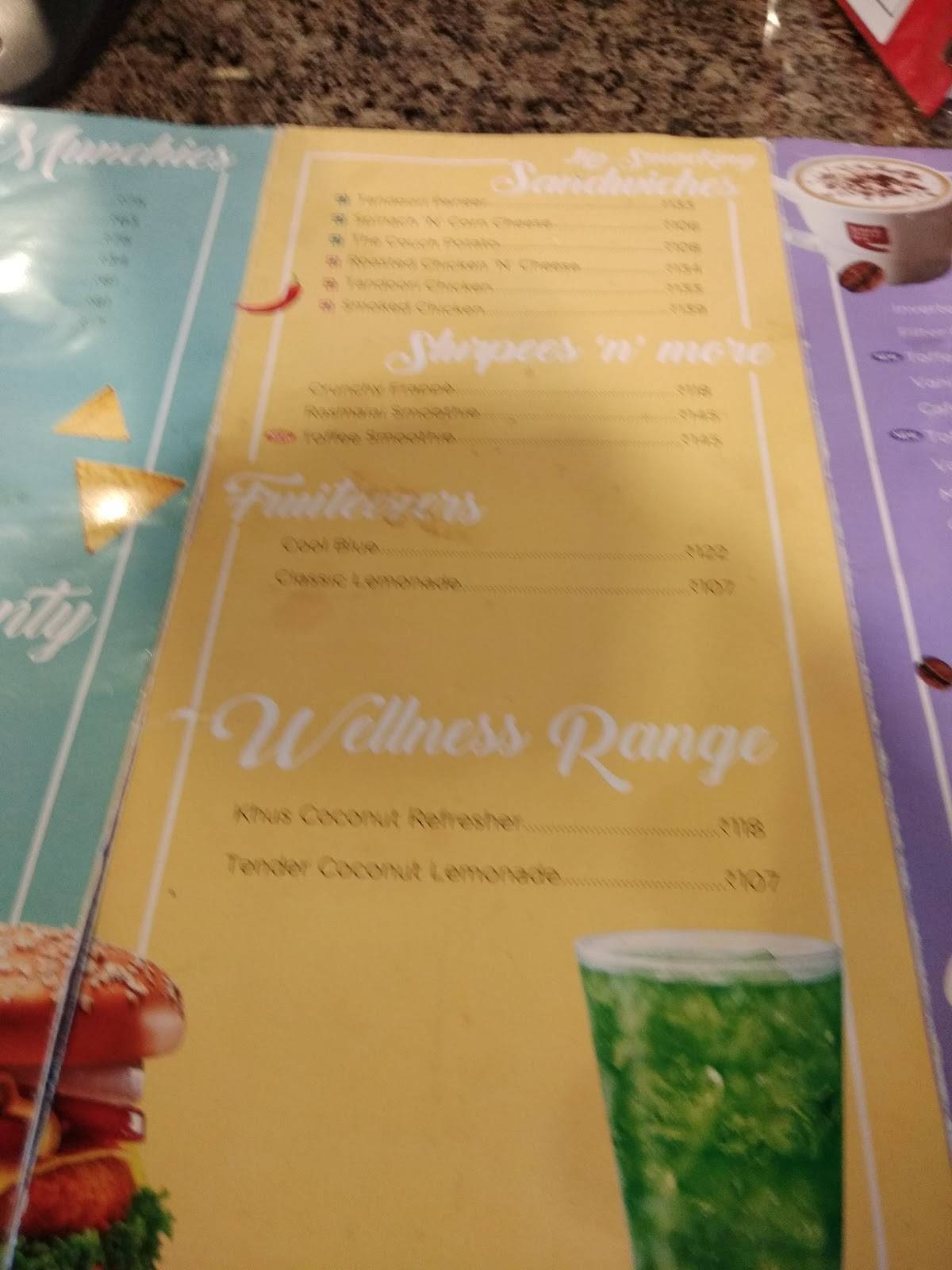 Café Coffee Day menu