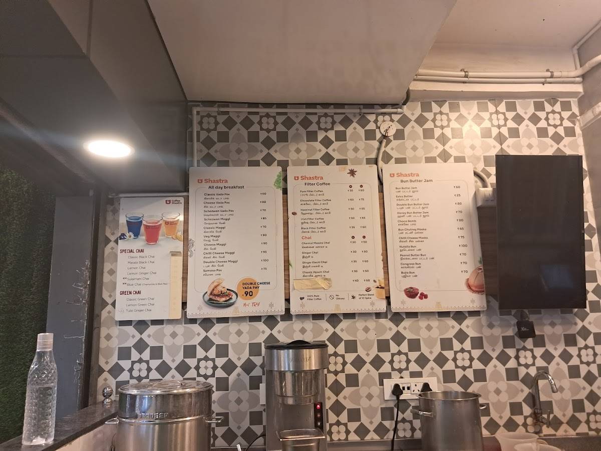 Coffee Shastra - Adyar menu