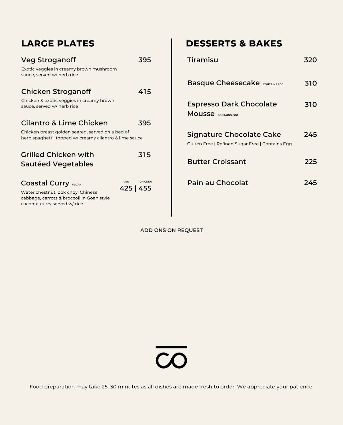 Collective Coffee House menu