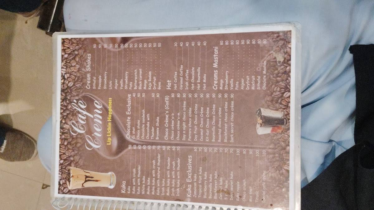 Cafe Cream menu