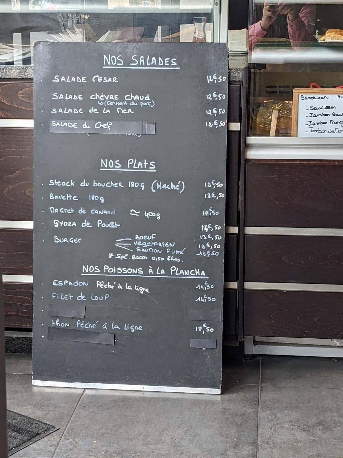 Menu de Café Crème