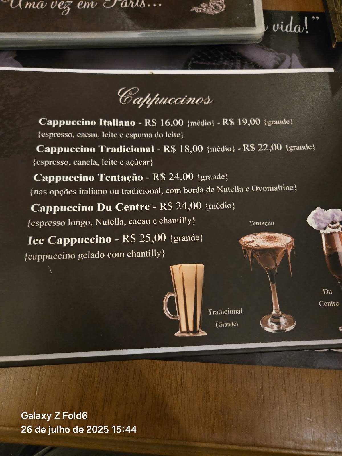 Café Du Centre Cafeteria e Doceria cardápio