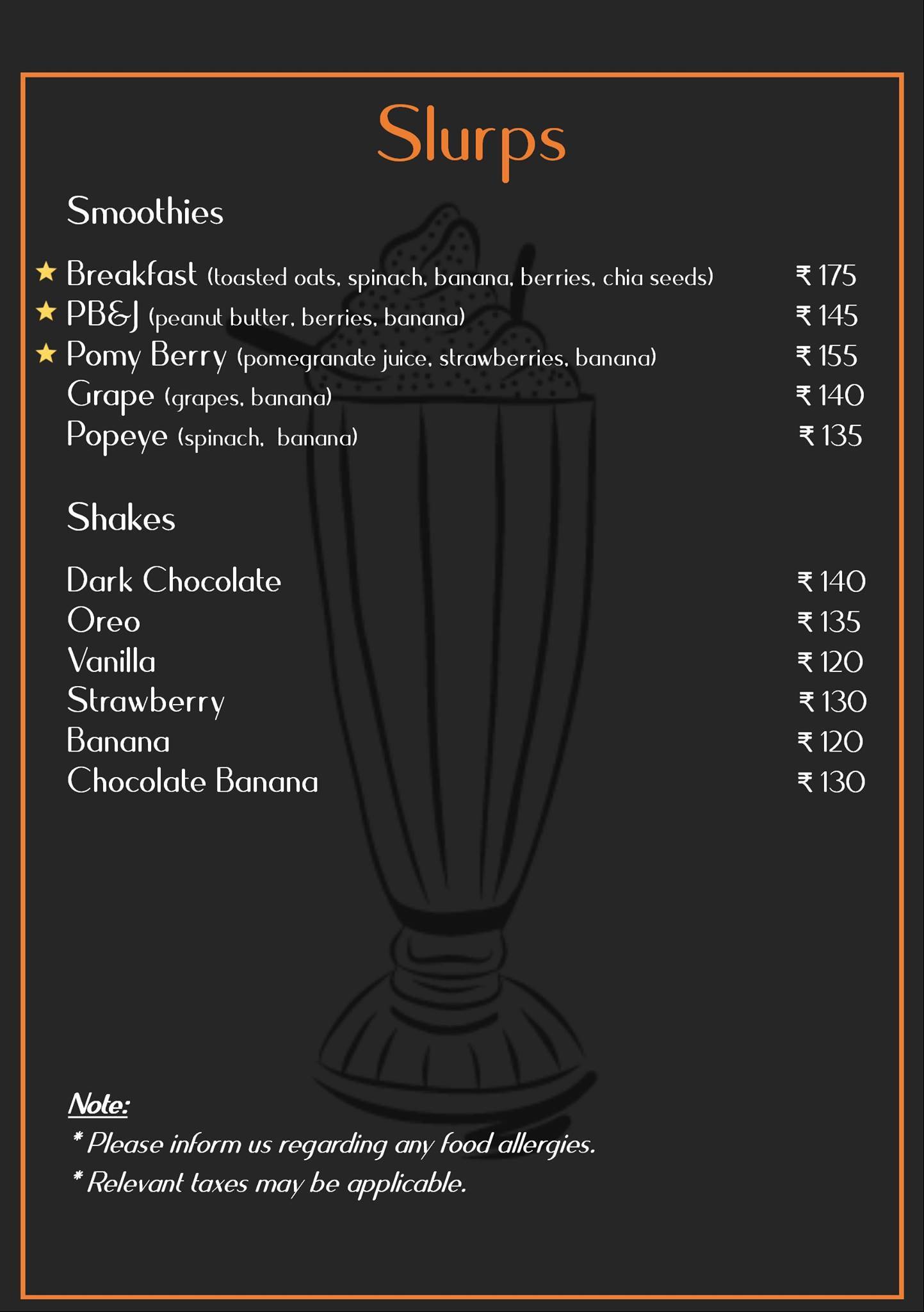 Eddy's Cafe menu