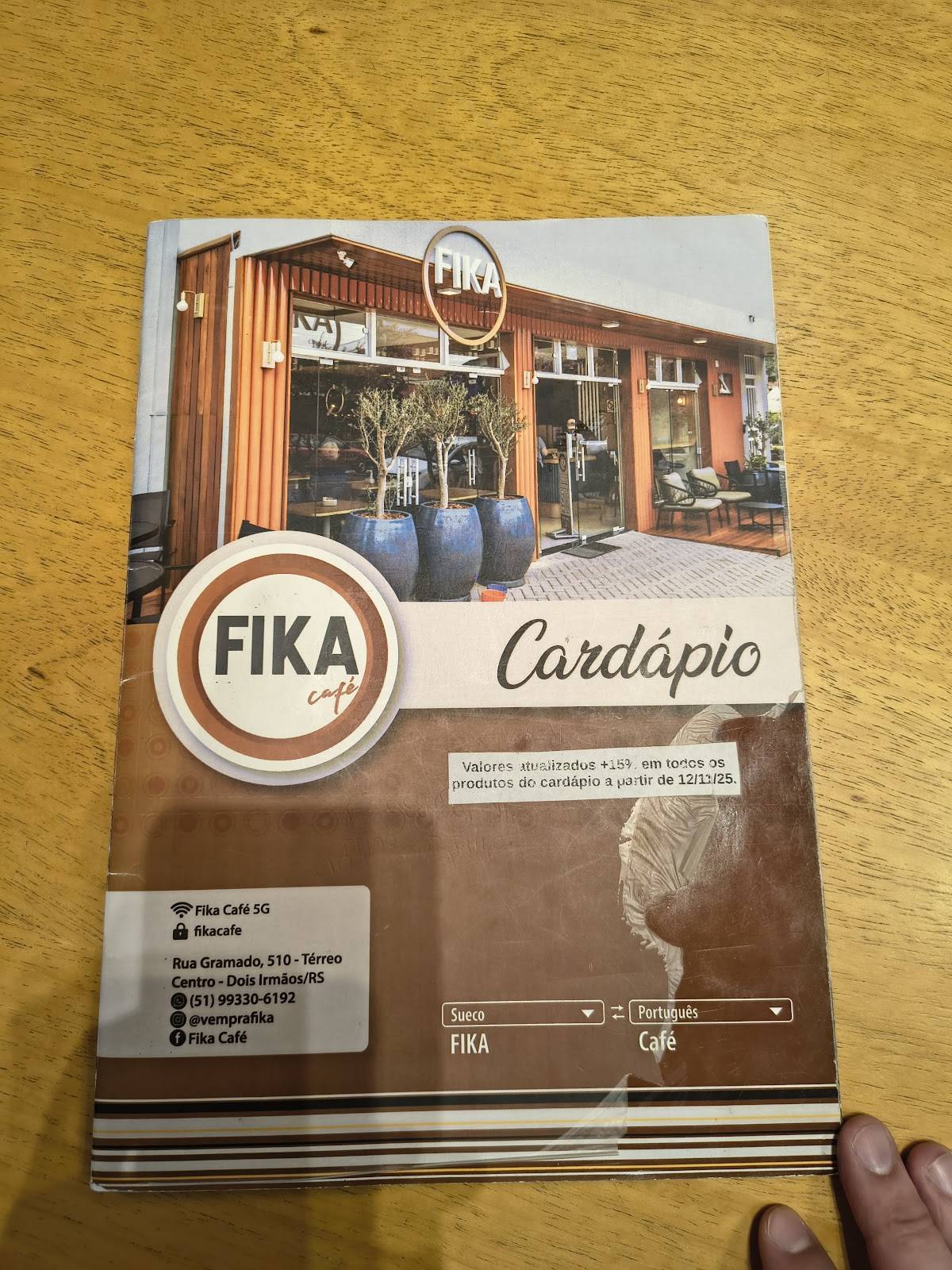 Fika Café cardápio