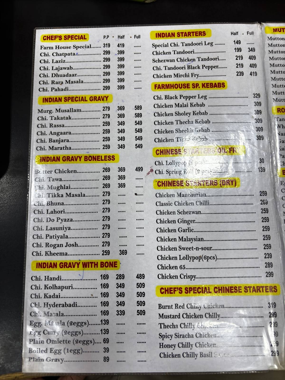 Cafe Farm House menu