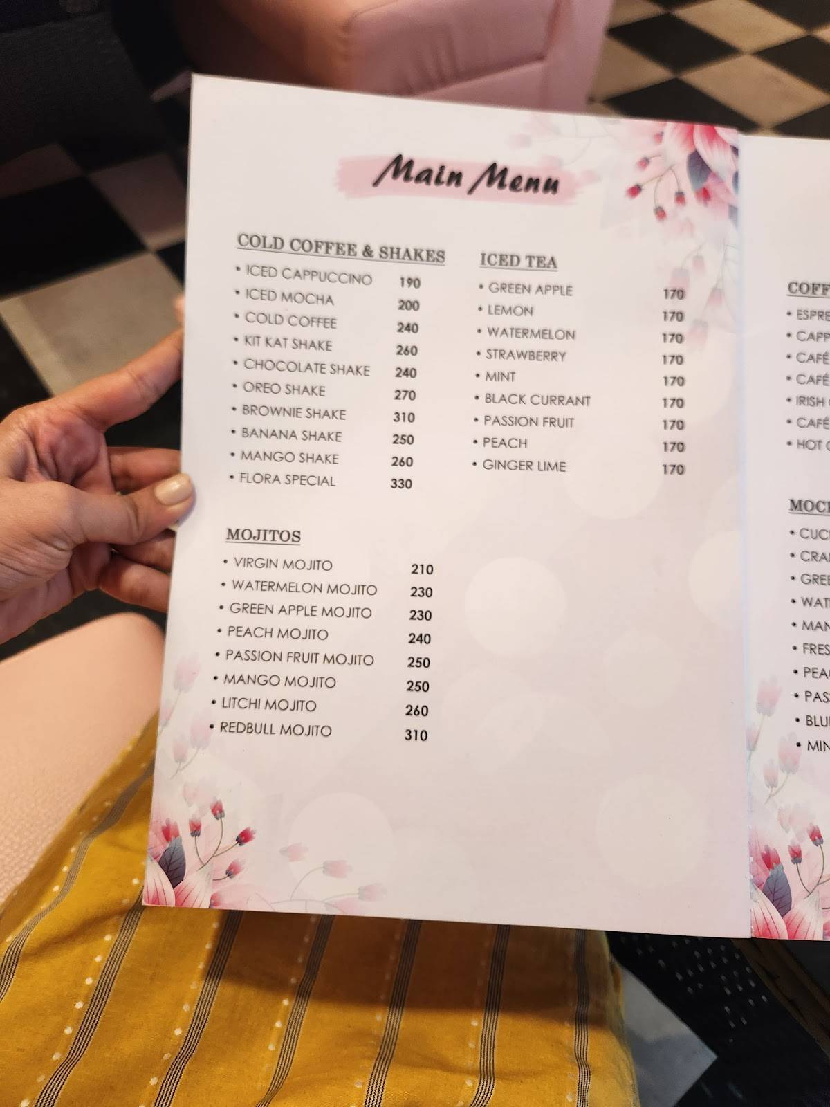 Cafe Flora menu
