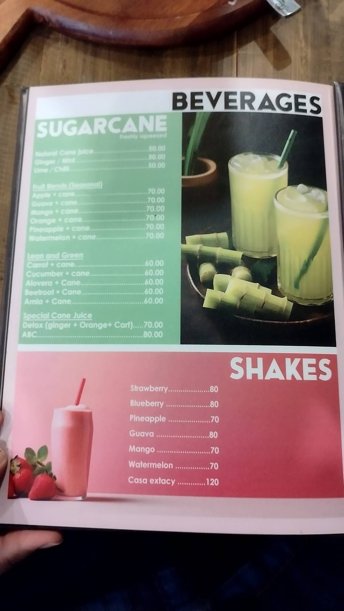 Golden Casa café menu
