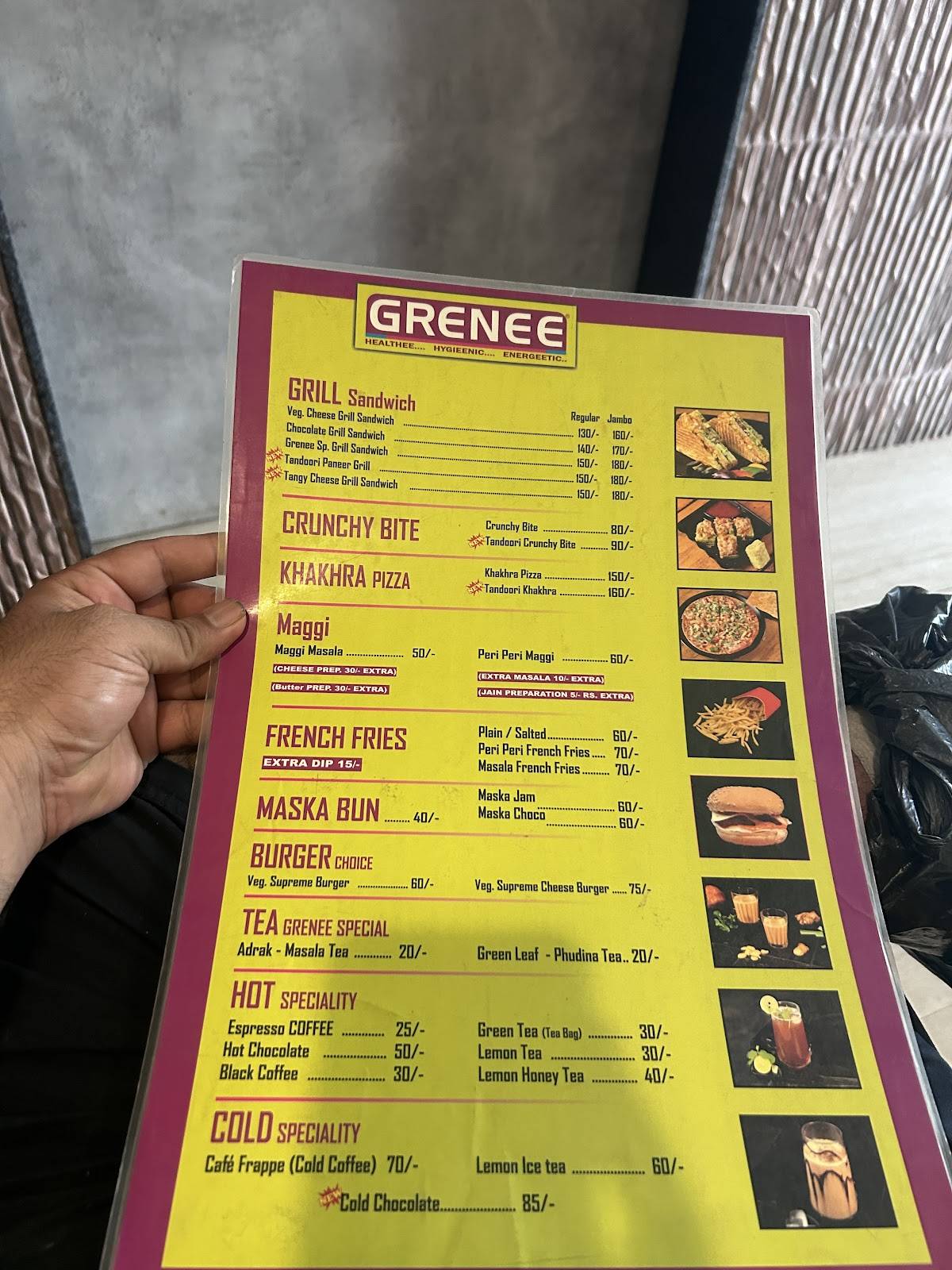 Grenee bardoli menu