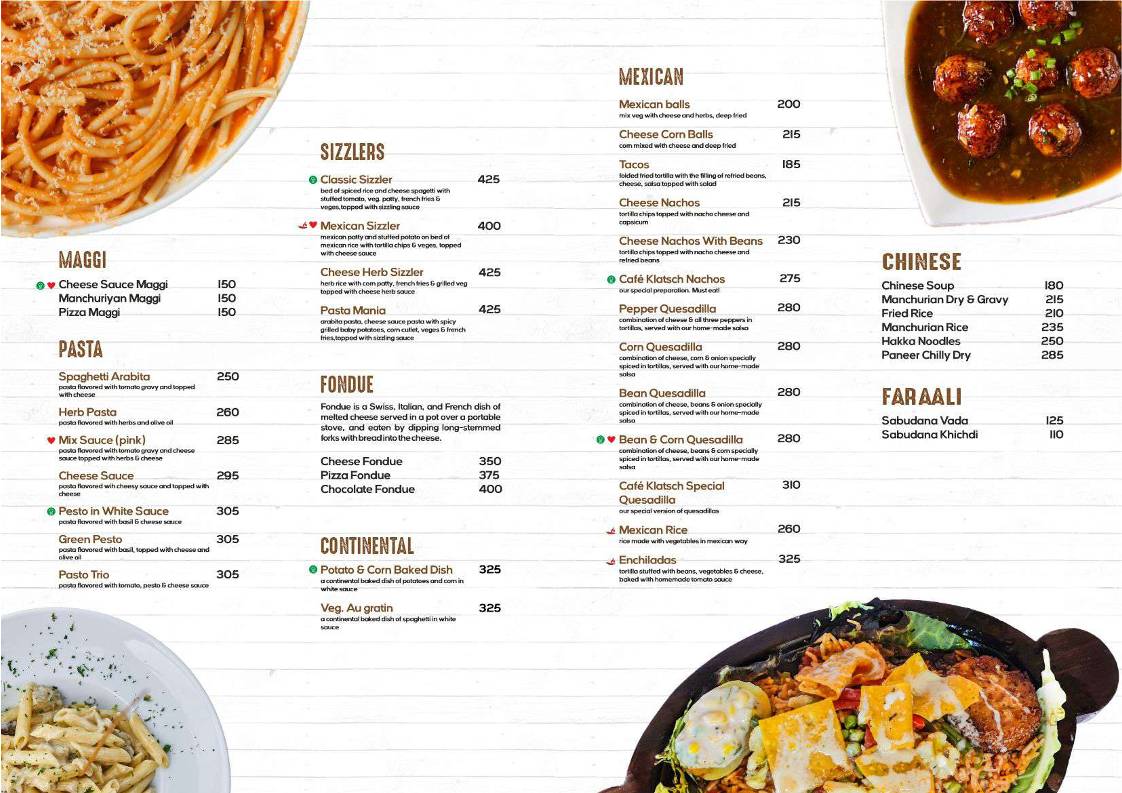 Cafe Klatsch menu