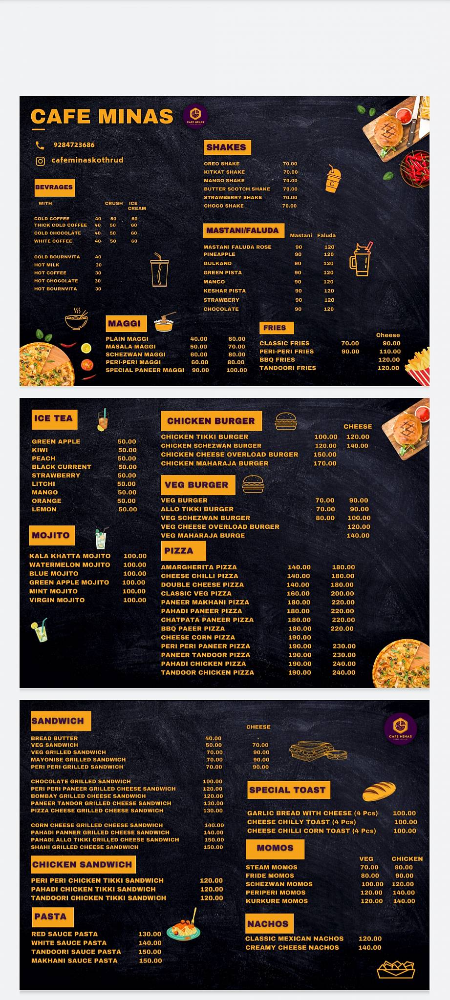 Cafe Minas menu