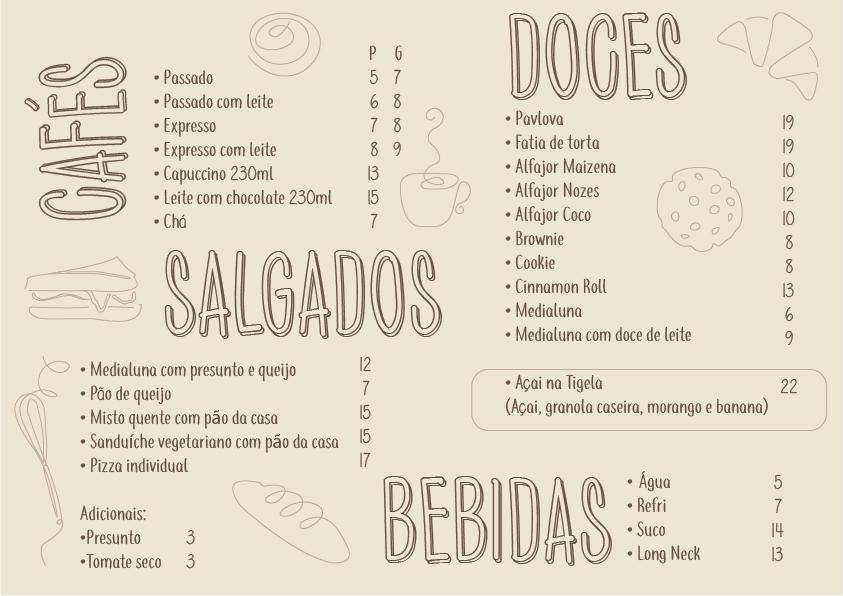 Café Morrinhos cardápio