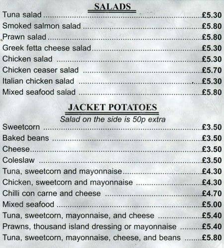 Menu at Cafe Mosaic, Loughton, 4 Golding's Hill