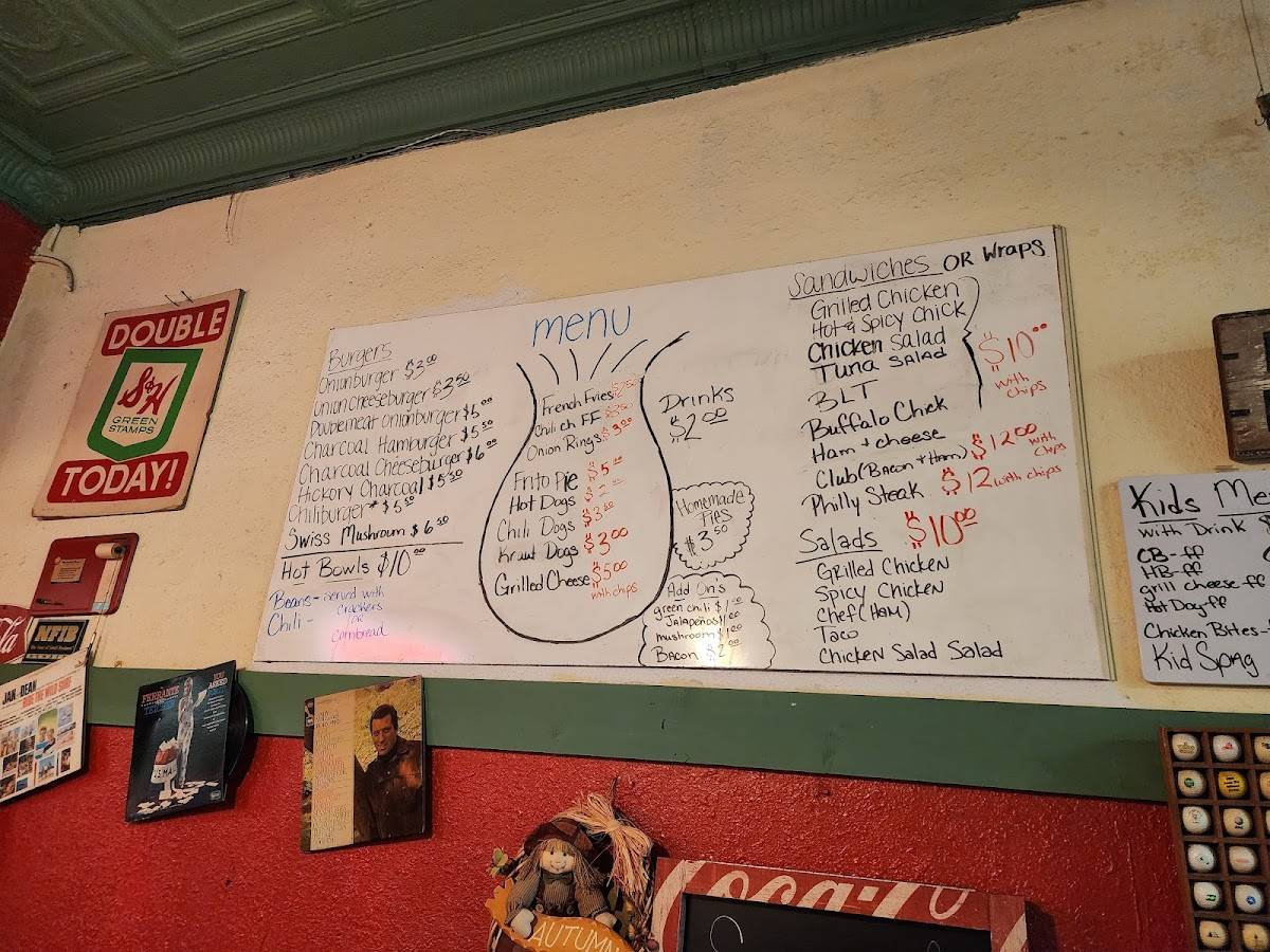 Menu at Onion's cafe,