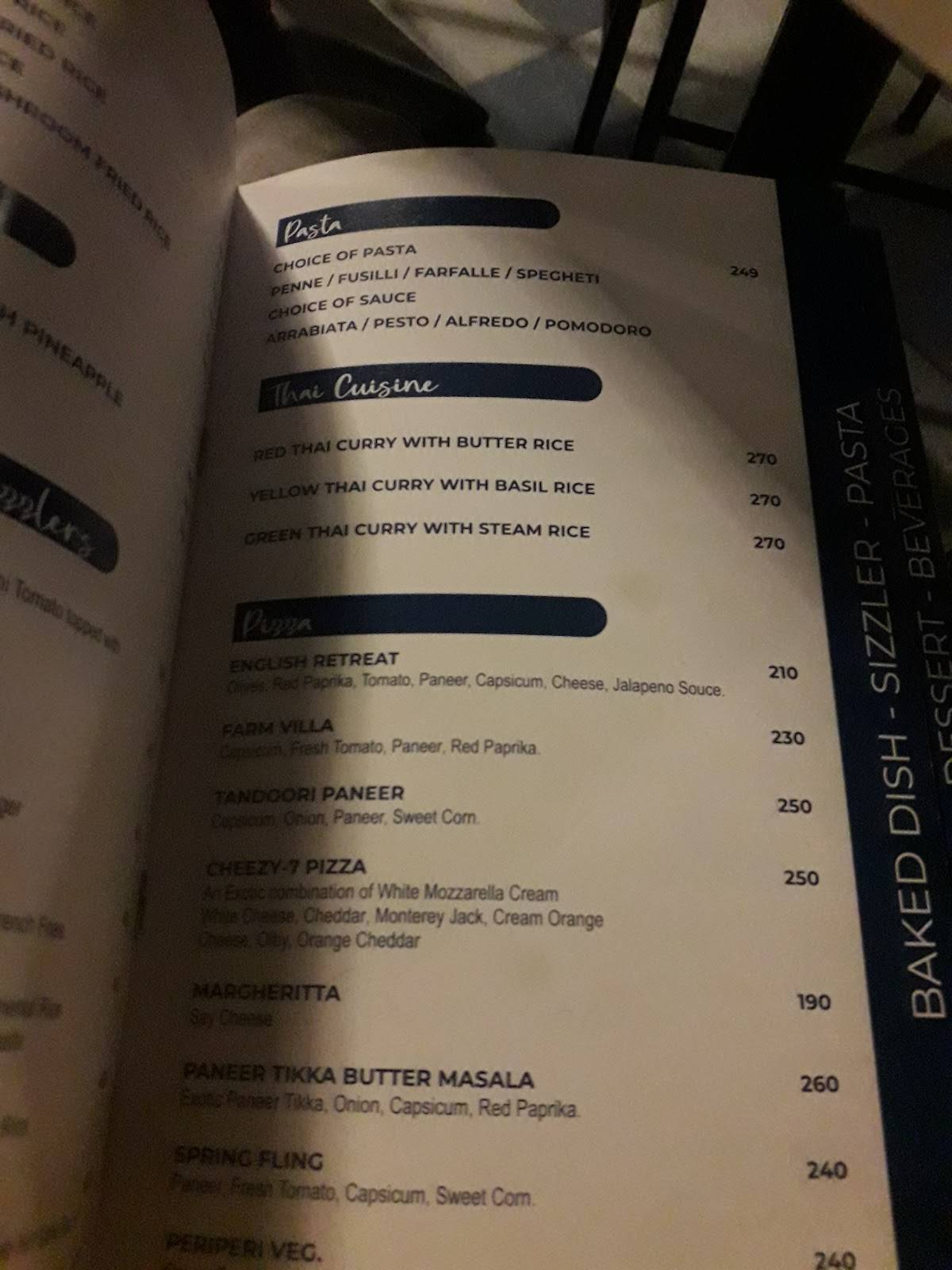 Ovia Terraza & Bar menu