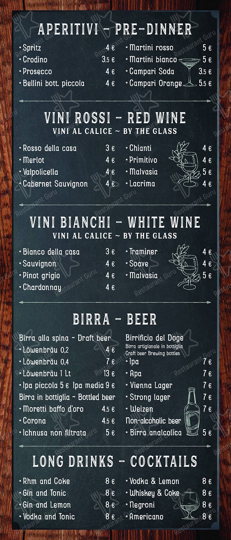 Menu di Panini e Vini da Babbo 