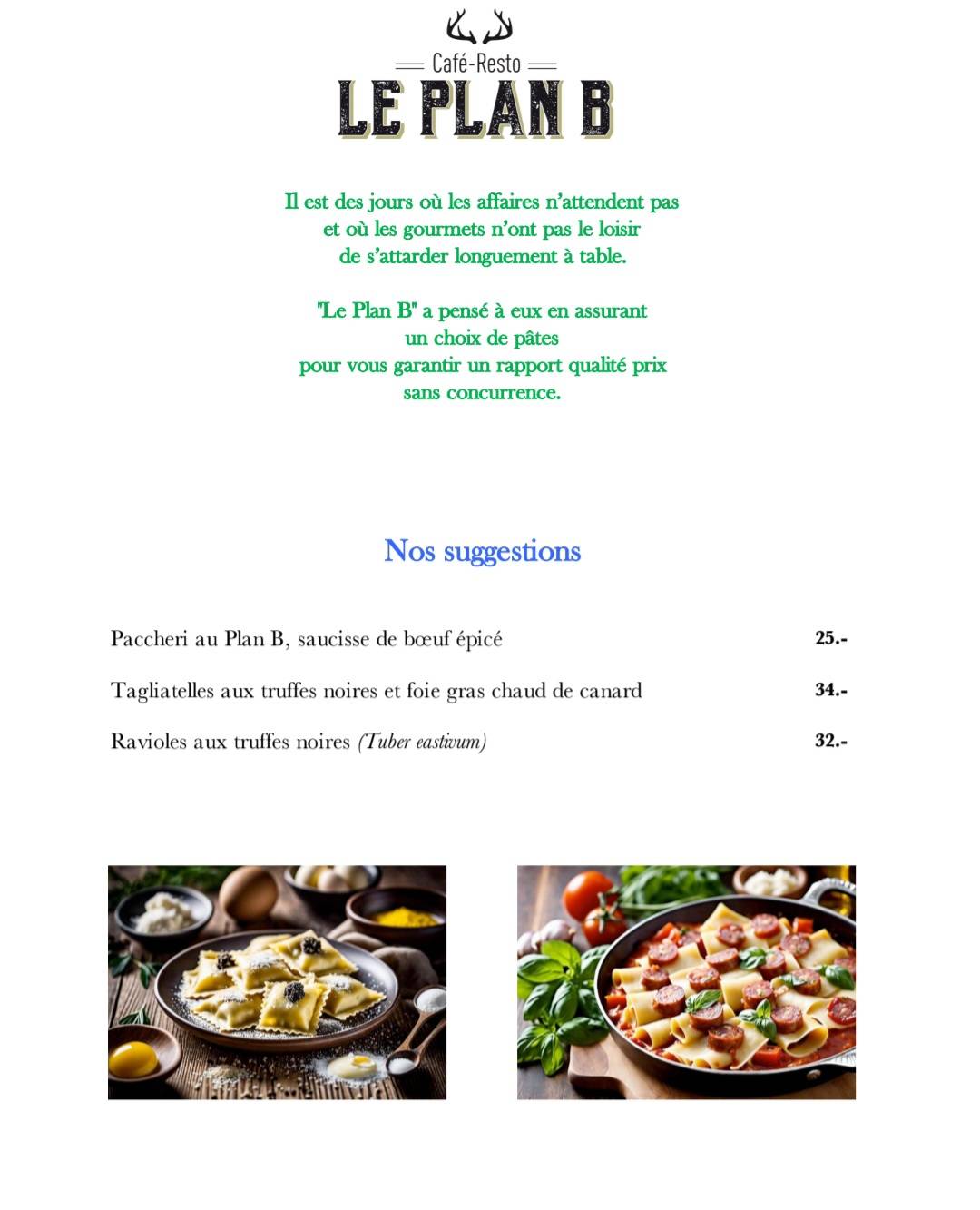 Menu di Café-Resto Le Plan B 