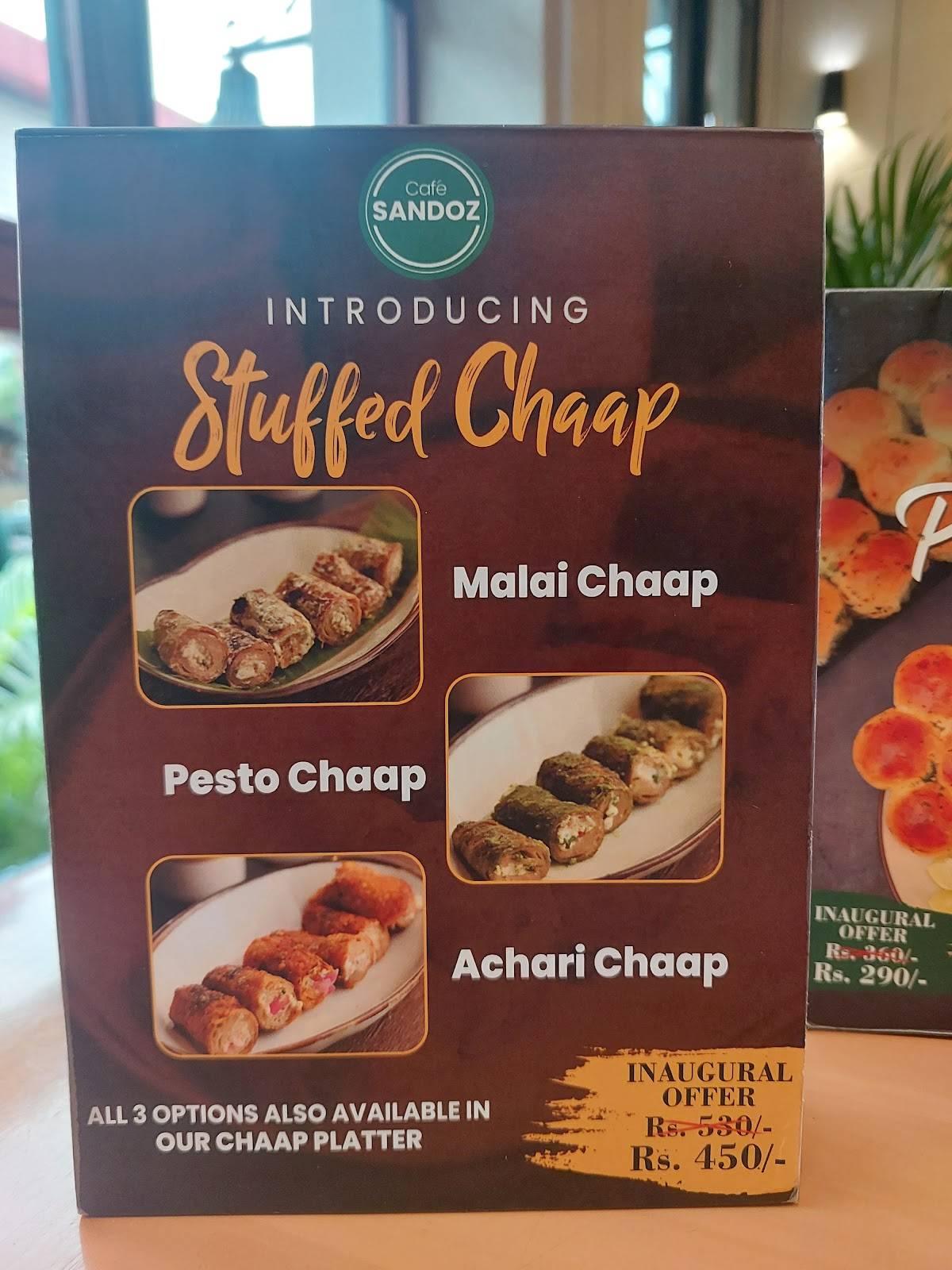 Cafe Sandoz - Pacific Mall, NSP menu