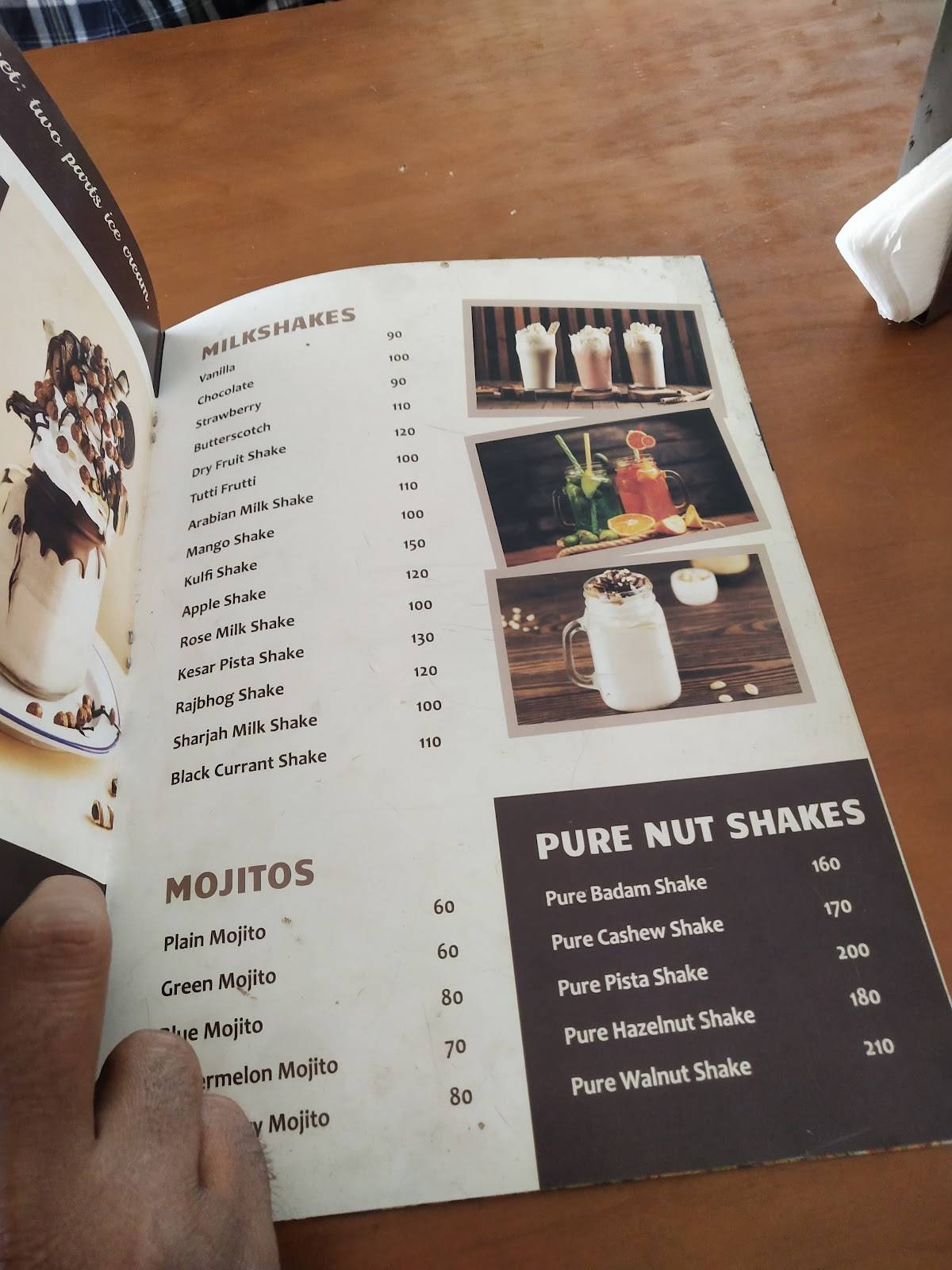 Sri Thindal Cafe menu
