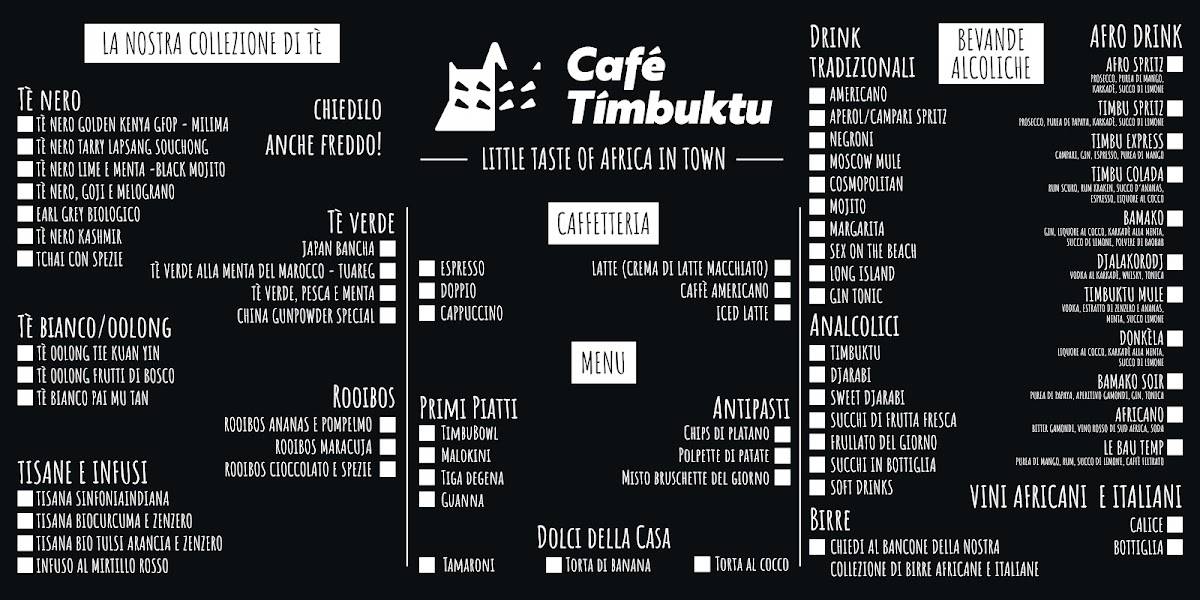 Menu di Café Timbuktu 
