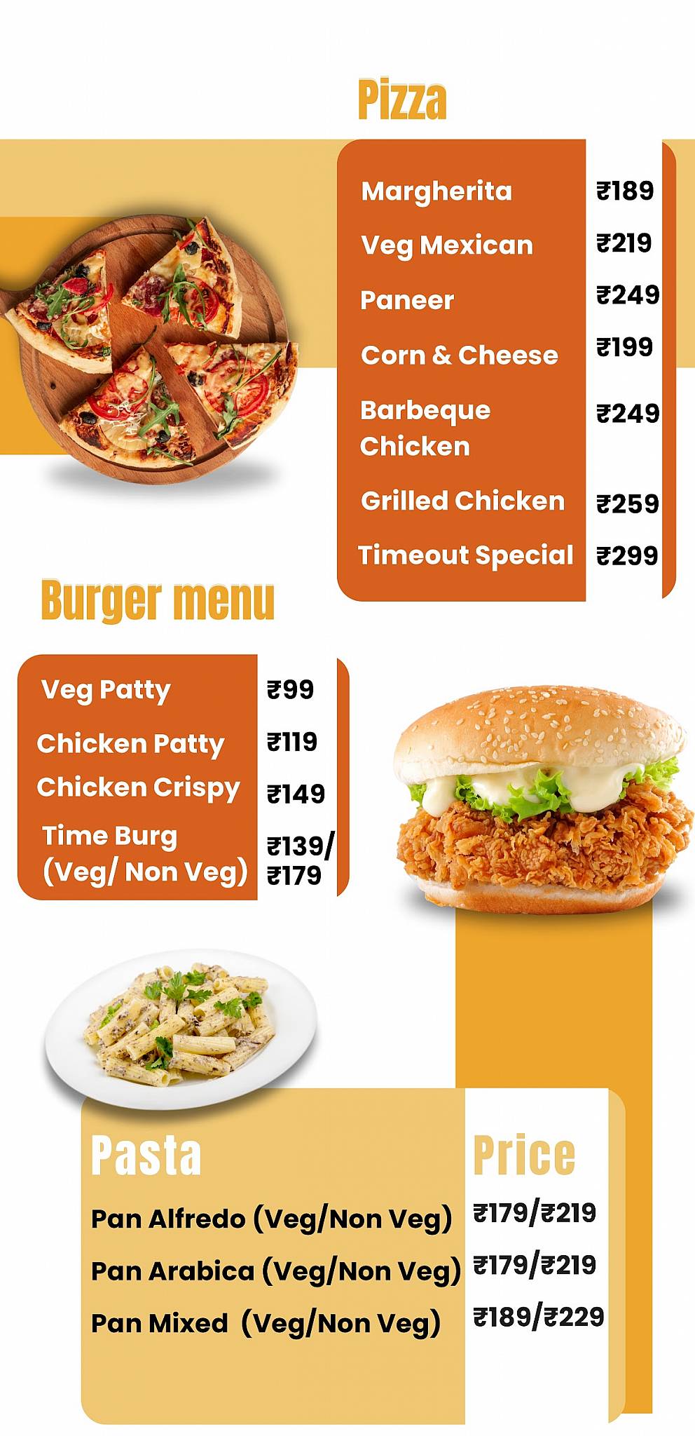 Timeout Gaming Cafe menu