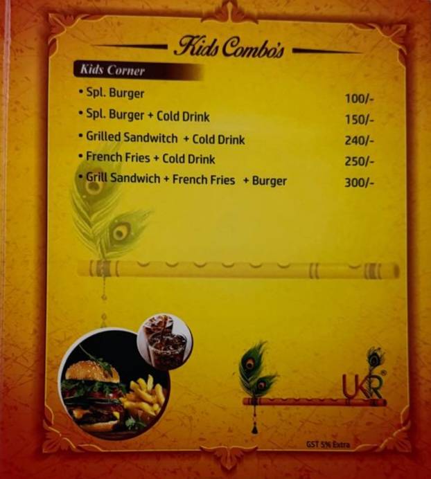 Udupi Krishna Restaurant menu