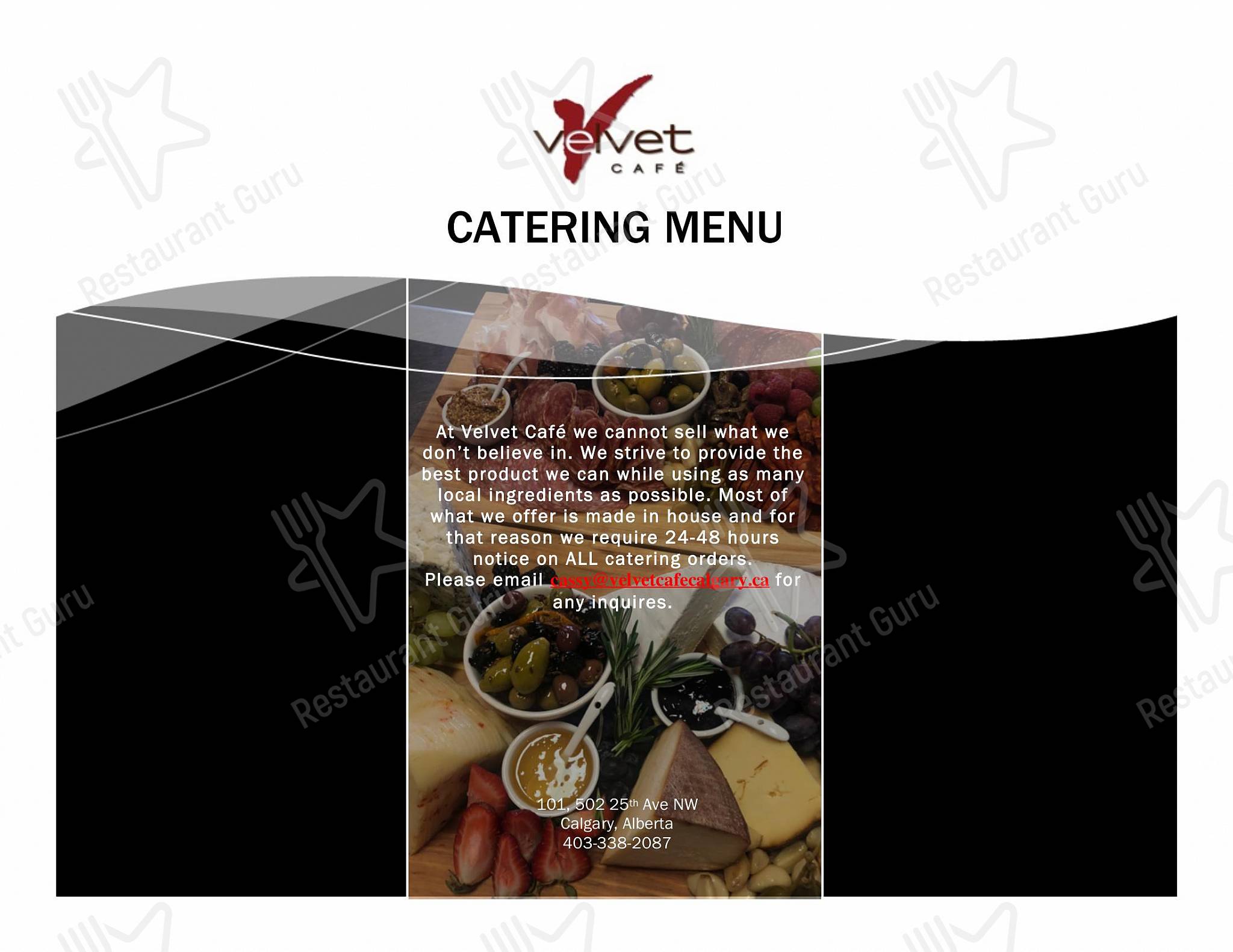Velvet Cafe dans Calgary - Menu