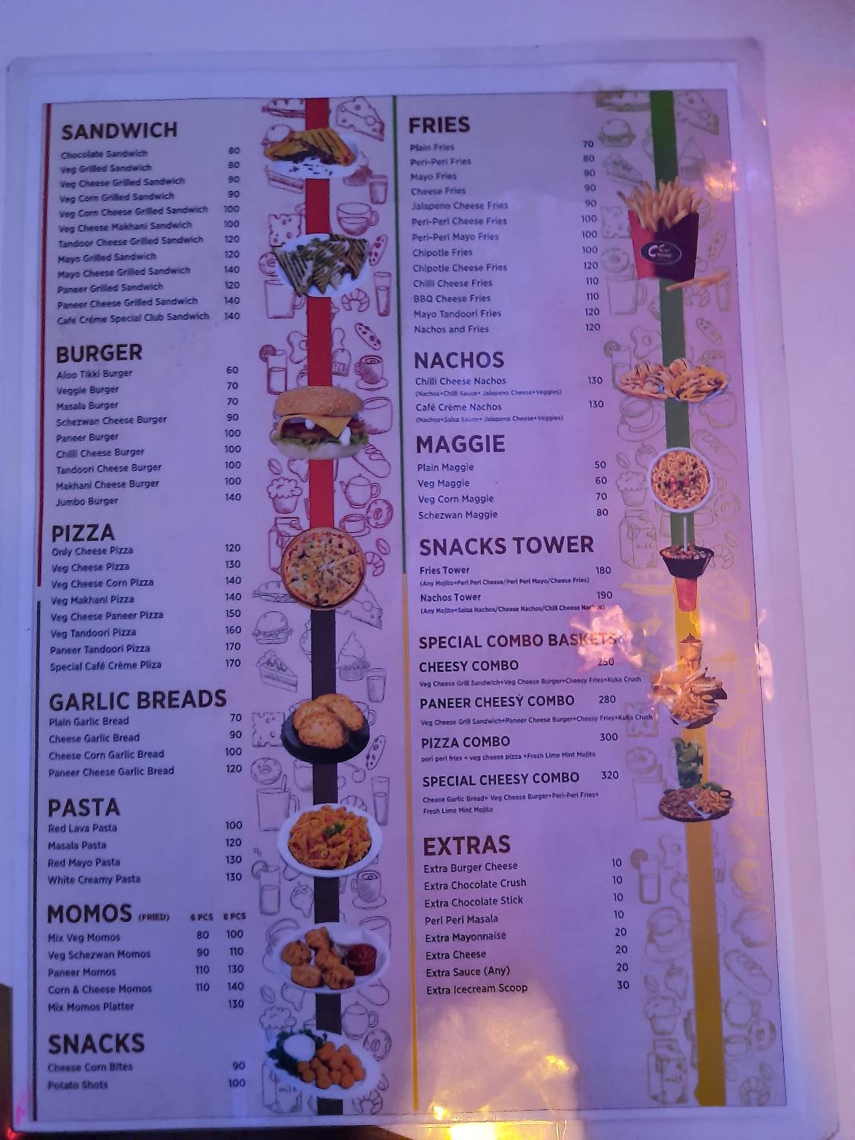 Cafe creme vashi menu