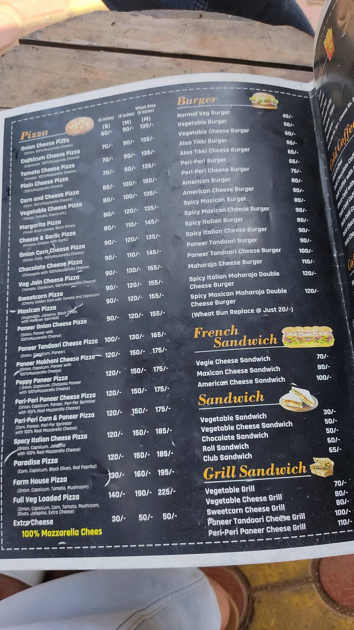 DCD Cafe menu