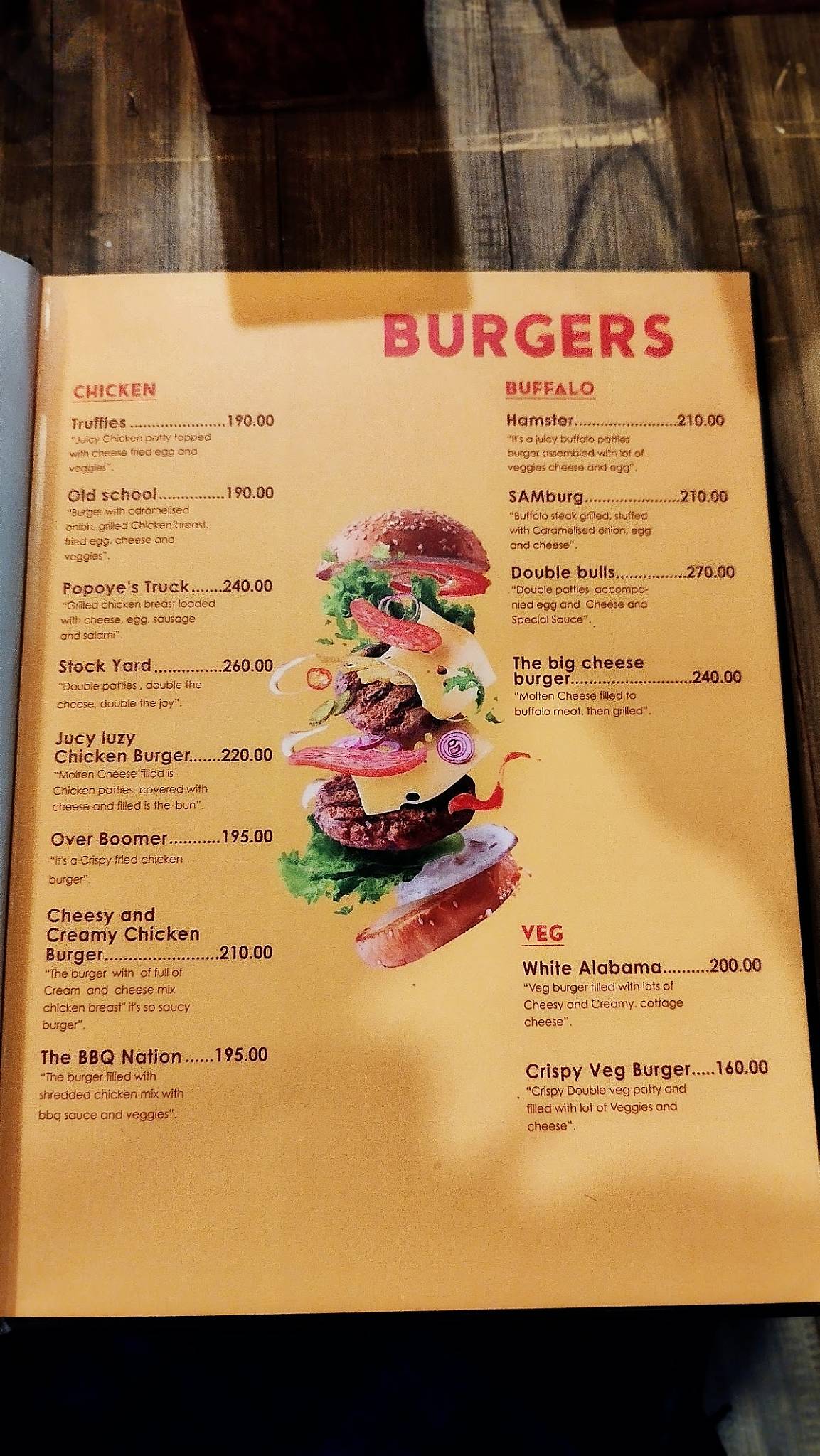 Golden Casa café menu