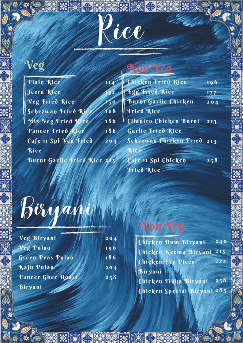 Cafee 11 : Jharsuguda menu