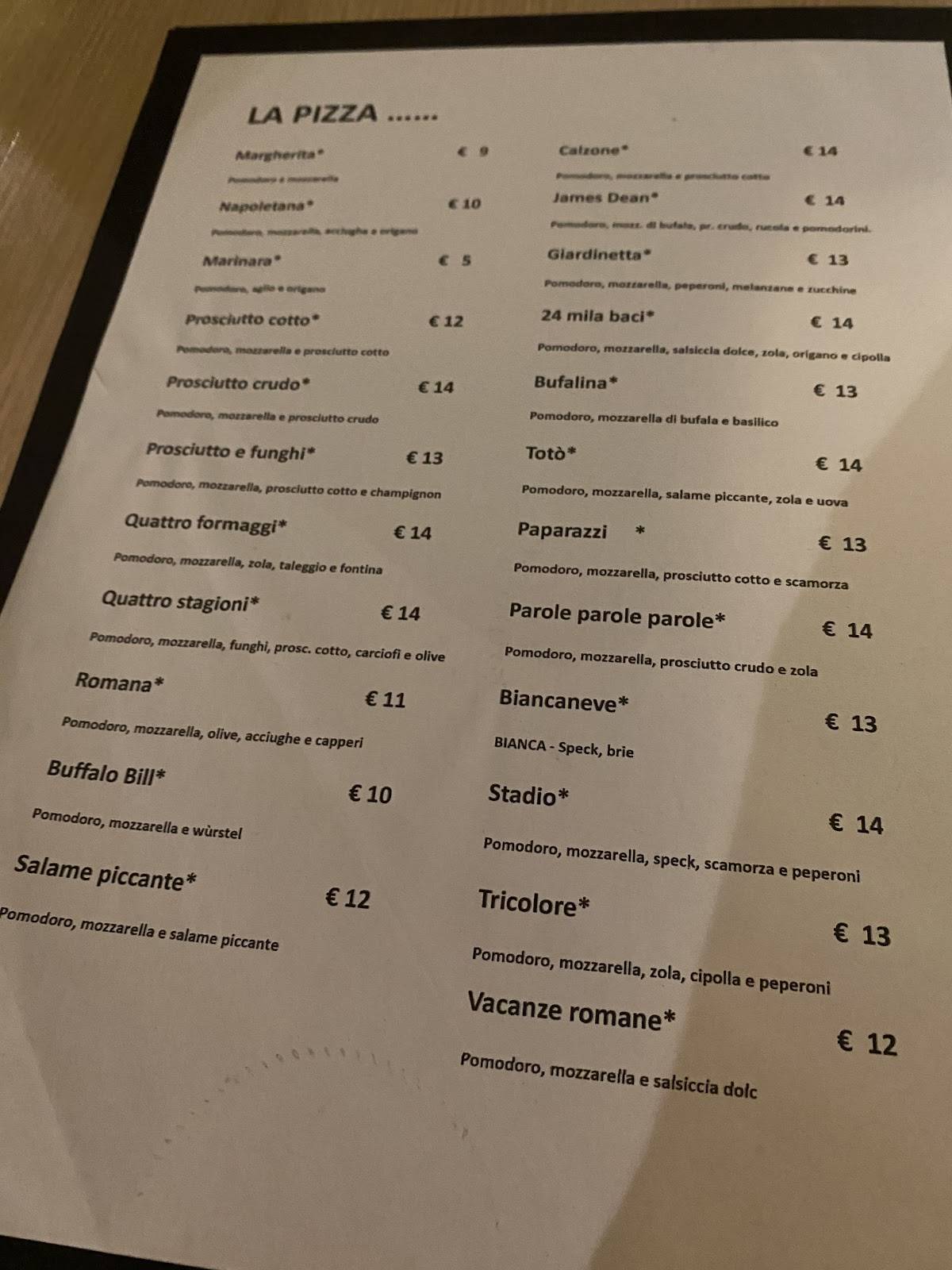 Menu di Papillon 