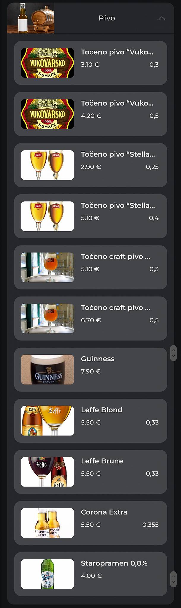 Menu di Caffe Bar Smile 