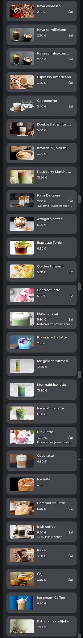 Menu di Caffe Bar Smile 