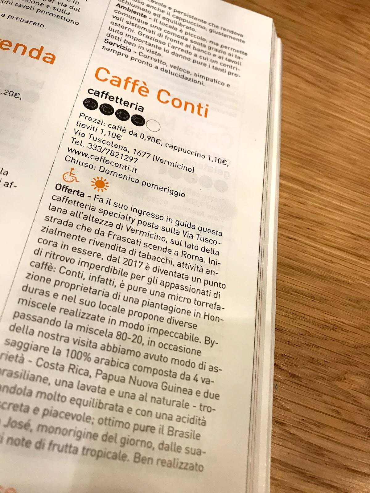 Menu de Caffè Conti