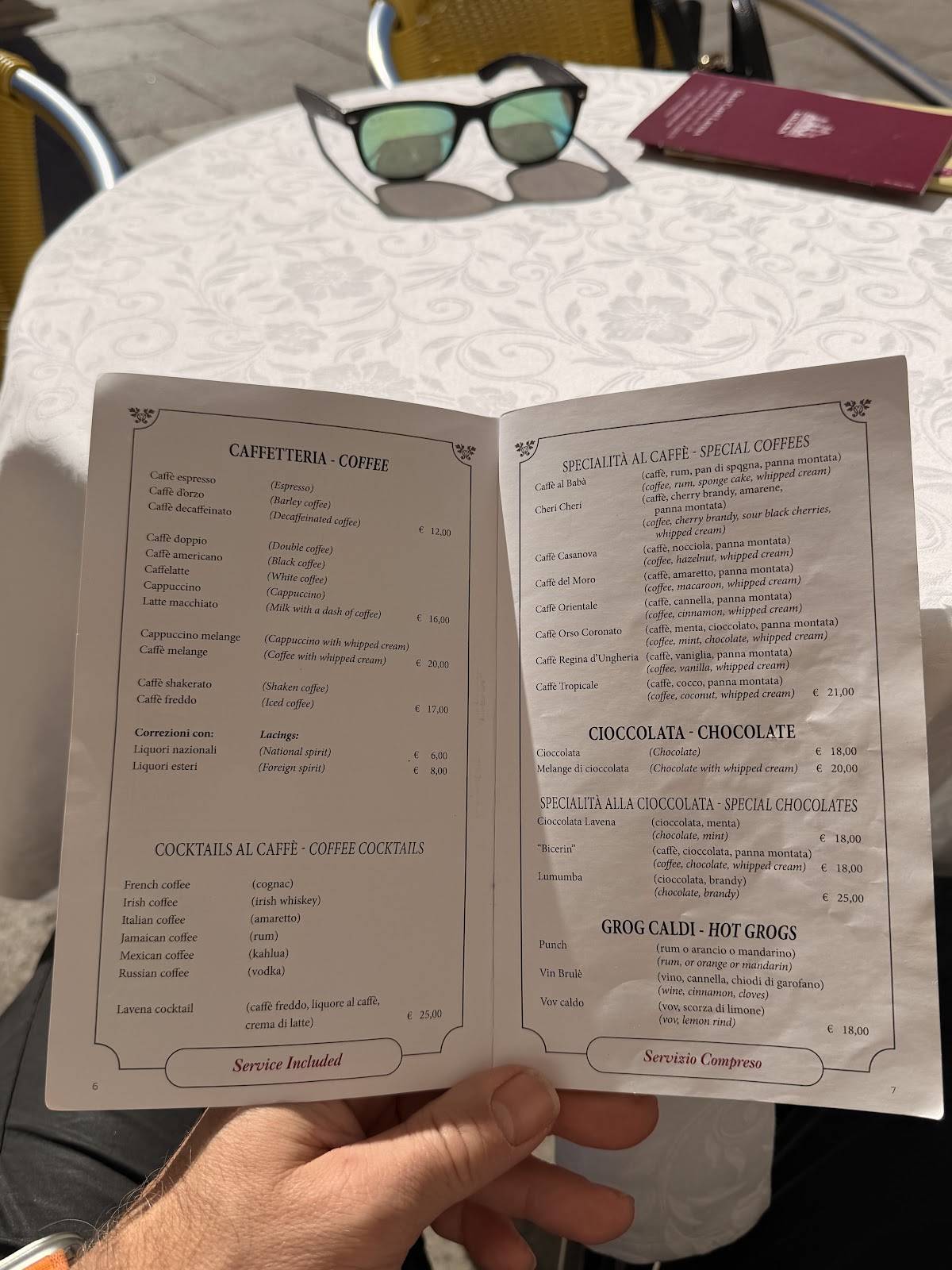 Menu di Gran Caffè Lavena 