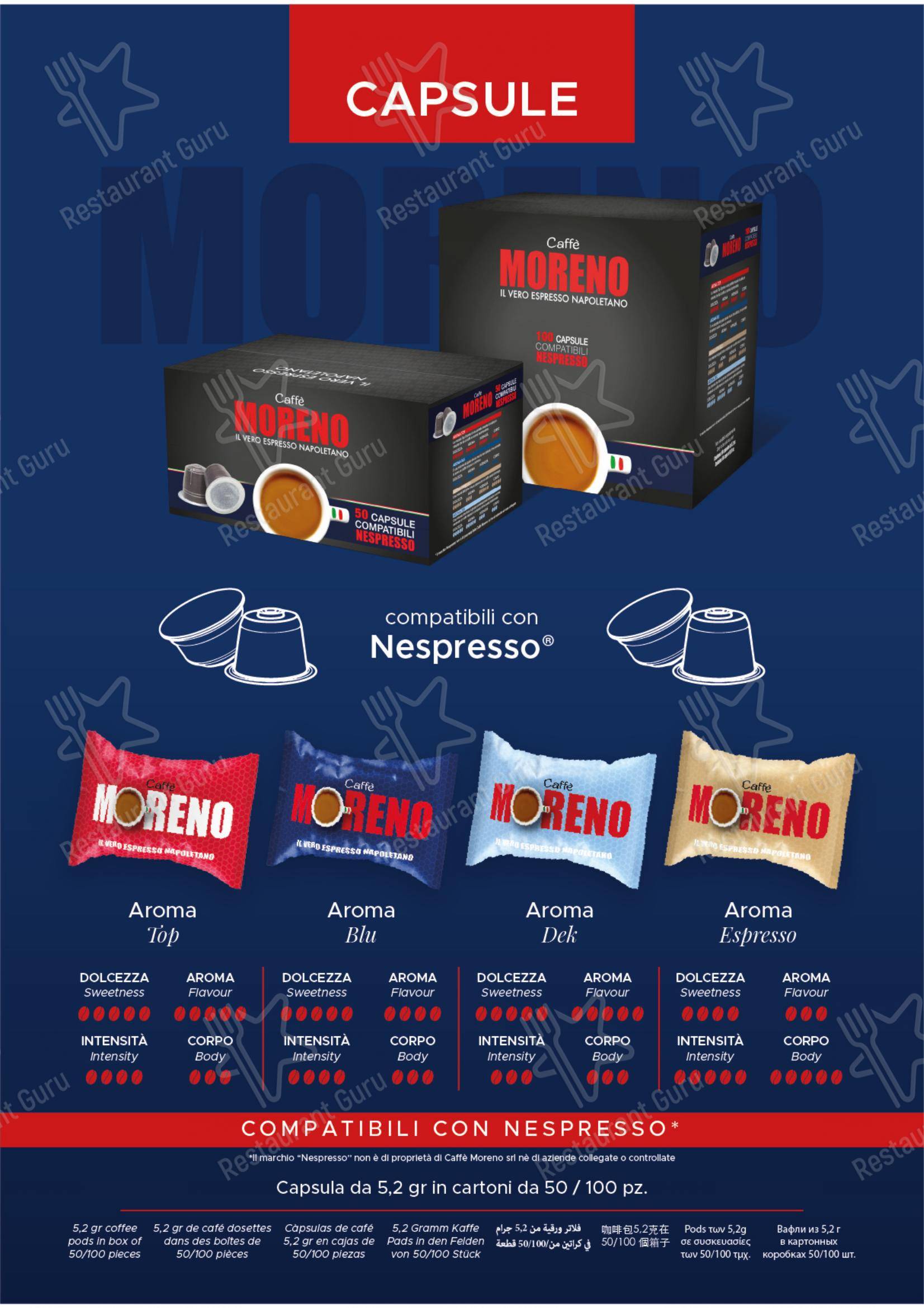Menu per Caffé Moreno in Napoli