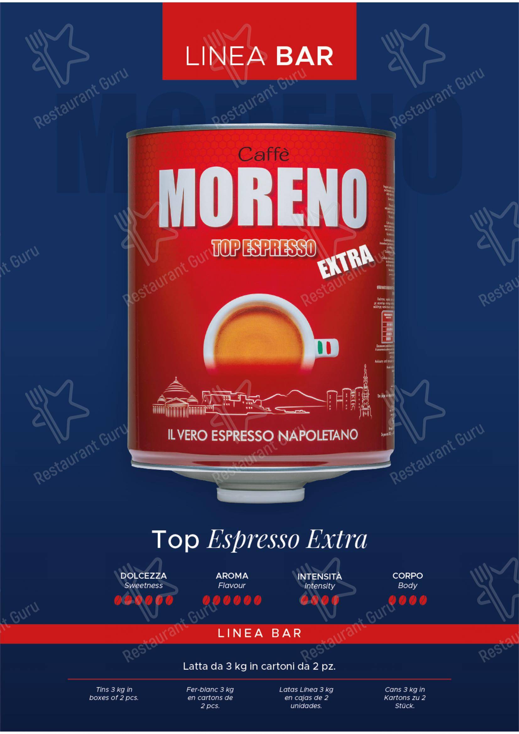 Menu per Caffé Moreno pub & bar