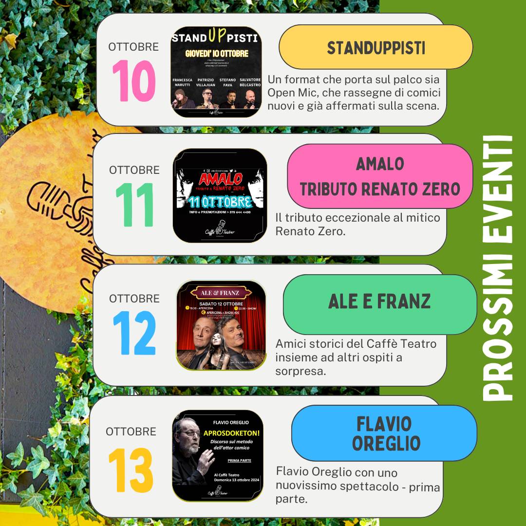 Menu di Caffè Teatro - Comedy Club 