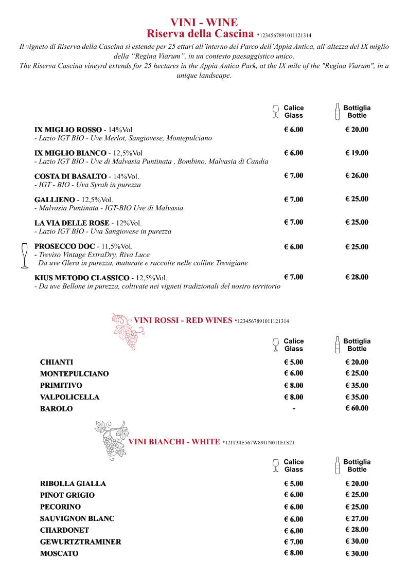 Menu di Caffè di Porta Castello 