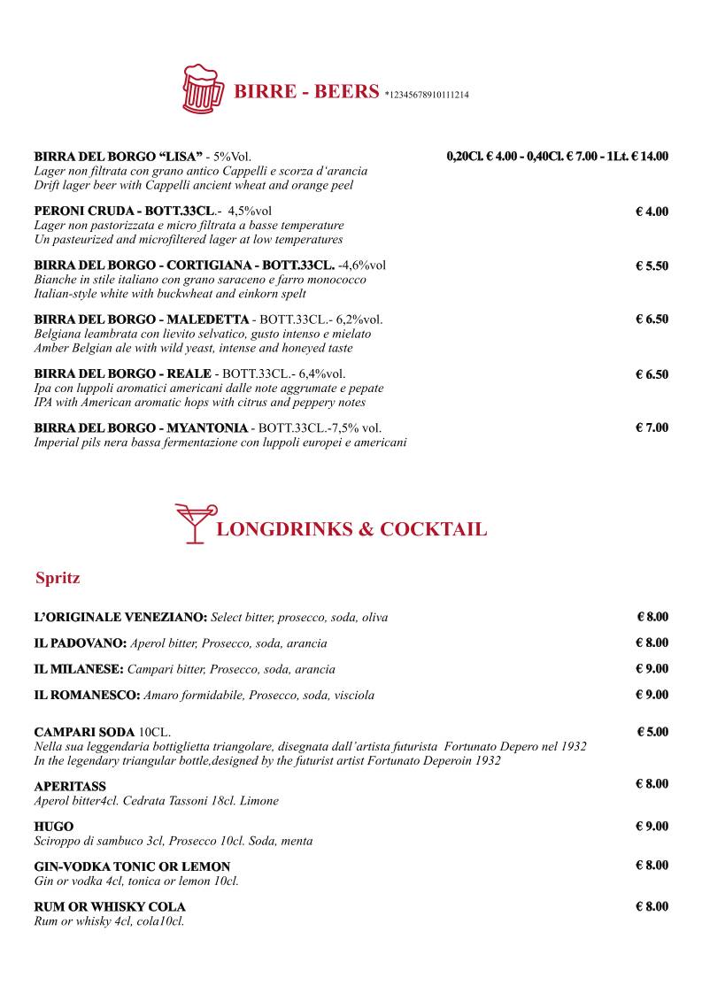 Menu di Caffè di Porta Castello 