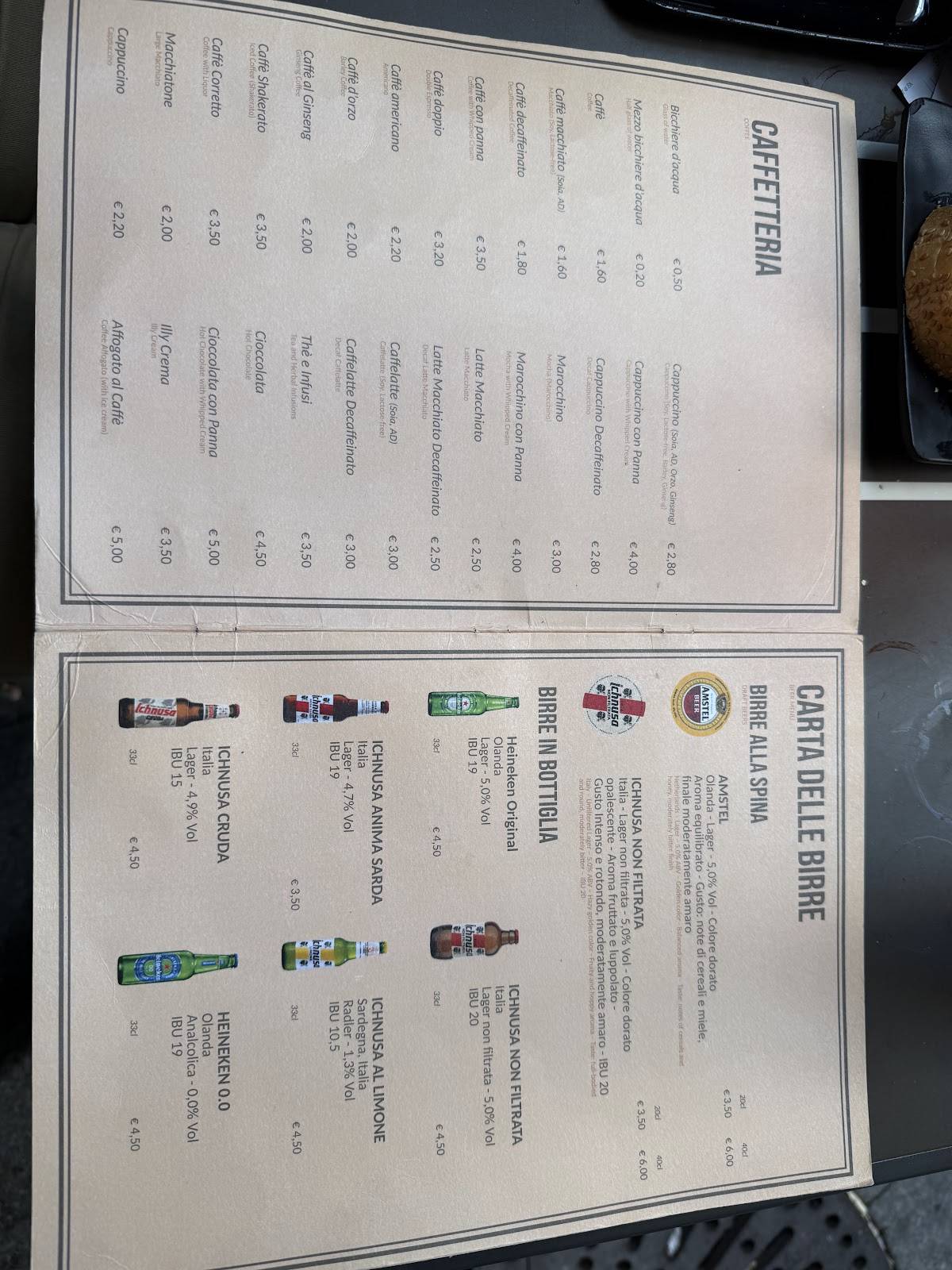 Menu di Caffetteria Tiffany 