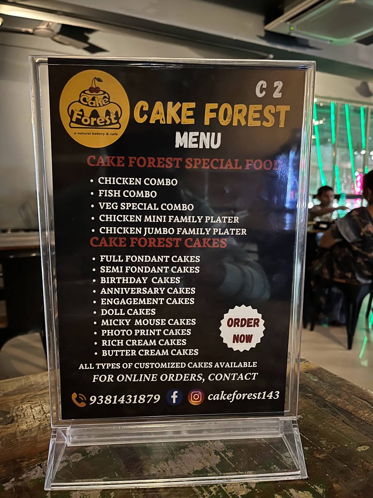 Cake Forest menu