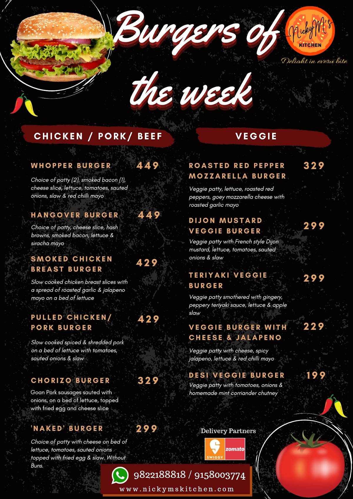NickyM's Kitchen menu