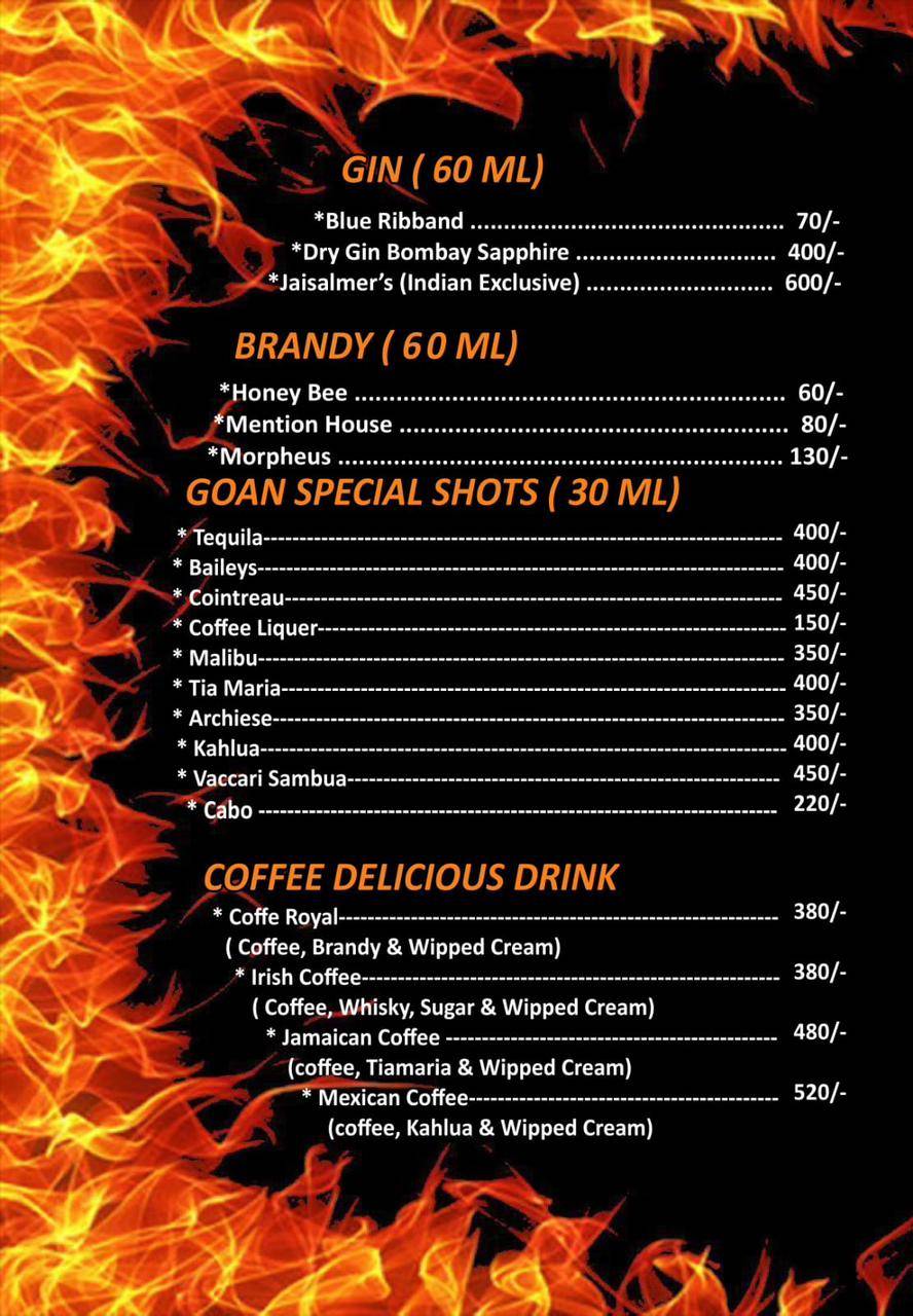 SIGDI BAR AND GRILL menu