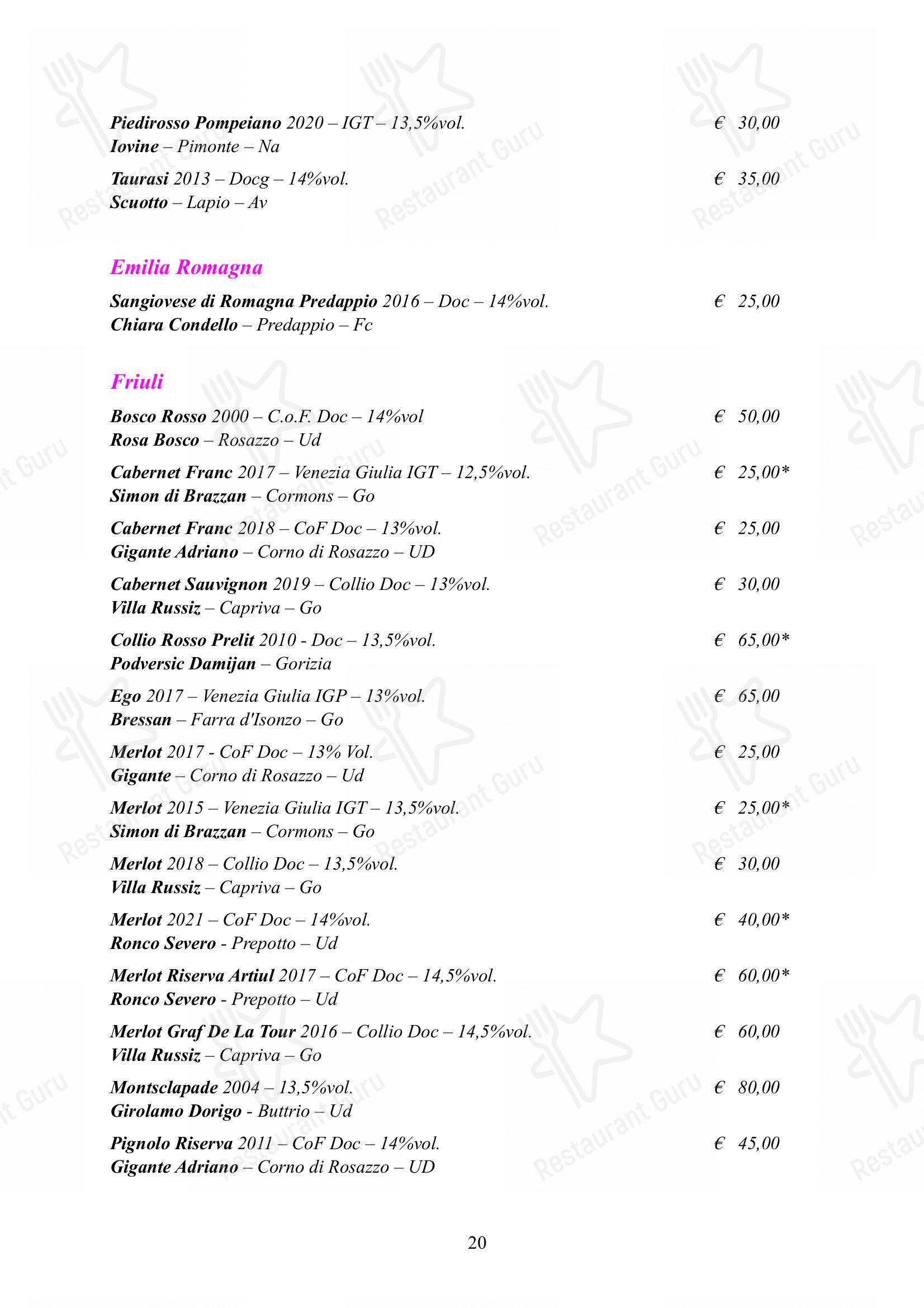 Menu per Albergo Ristorante Alle Codole ristorante