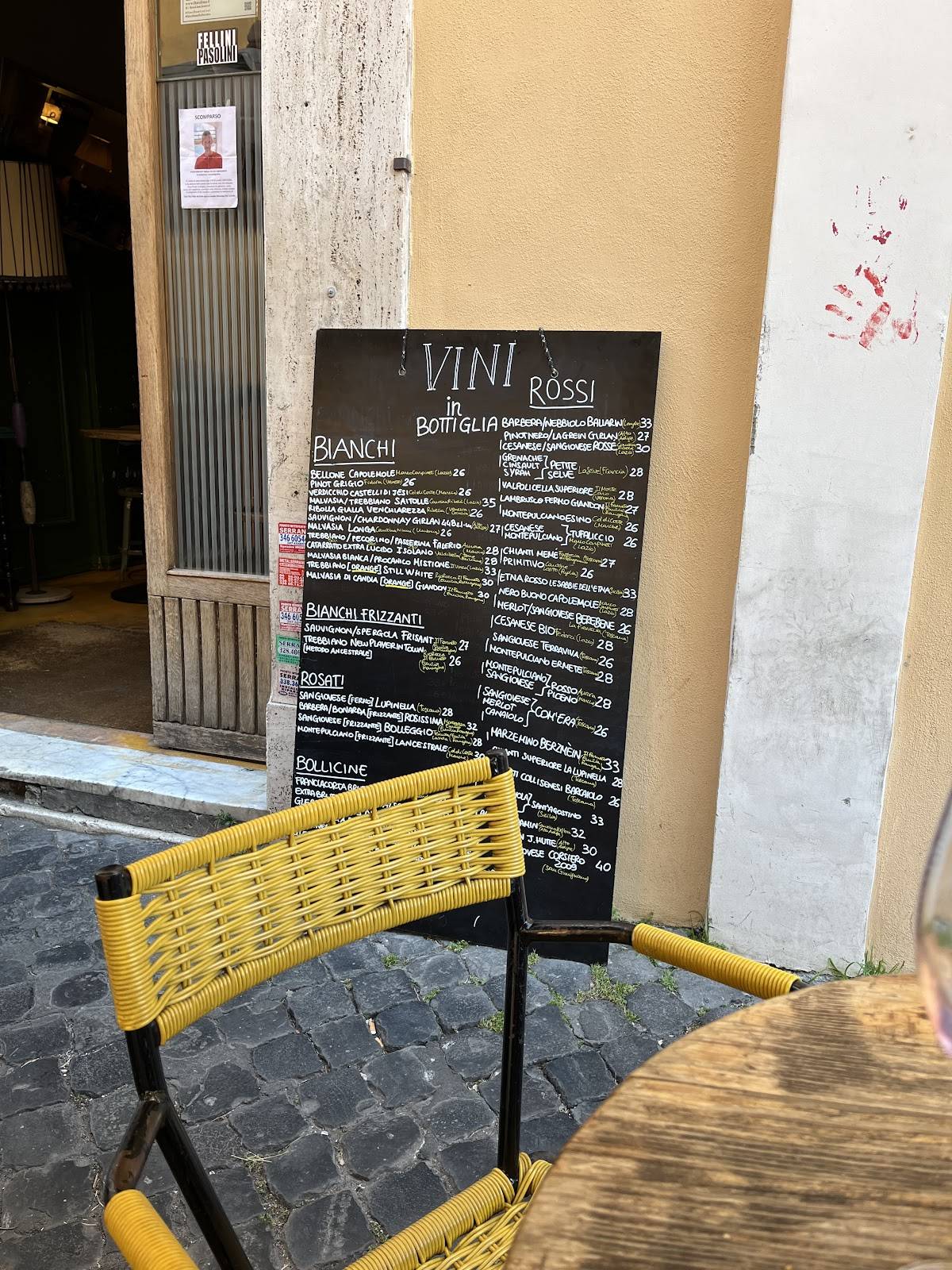 Menu di Cantina Ripagrande 