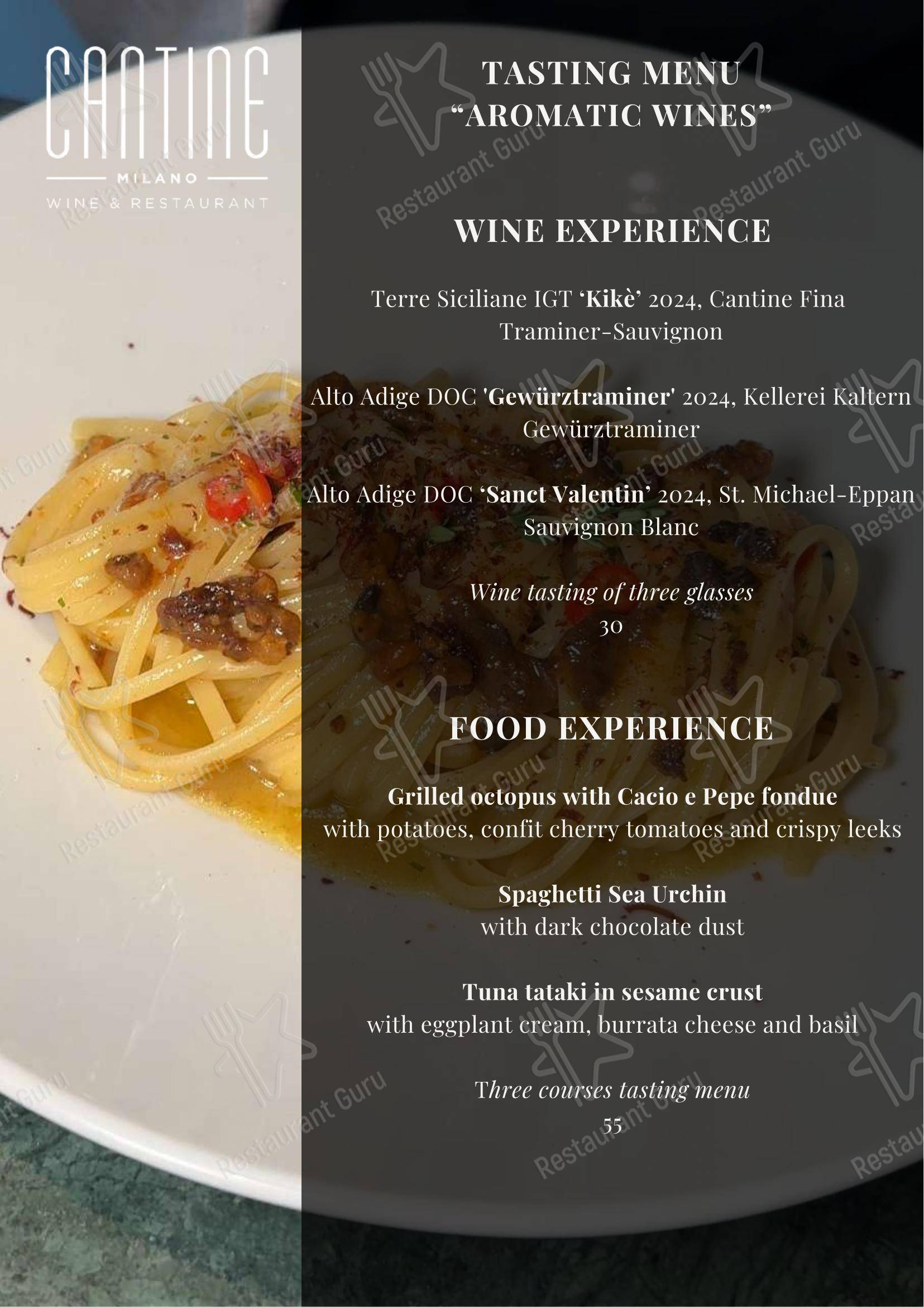 Menu di Cantine MILANO - WINE & RESTAURANT - Крафт меню