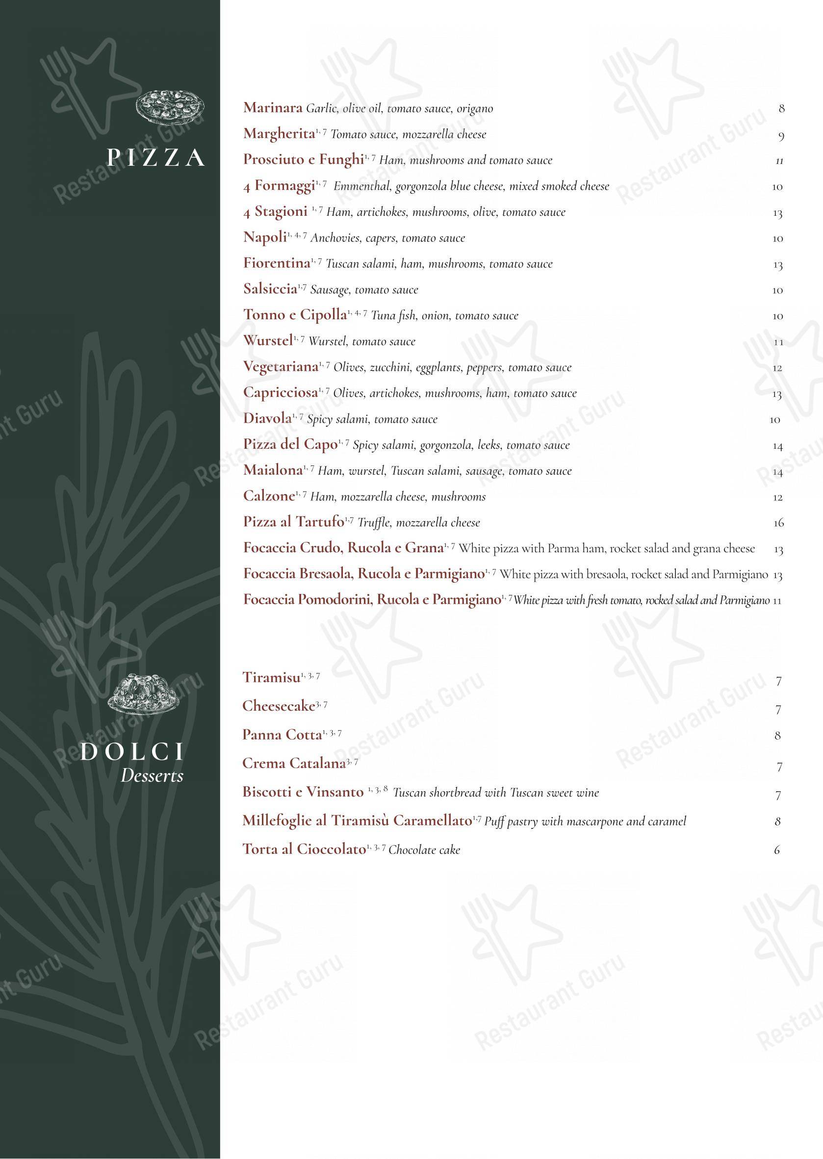 Menu per Canto del Ramerino in Firenze