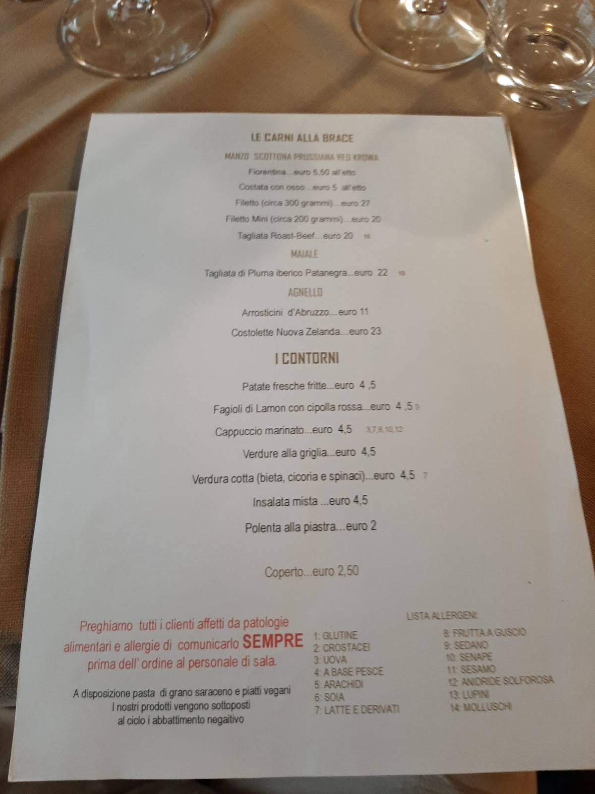 Menu di Ristorante Vescovo