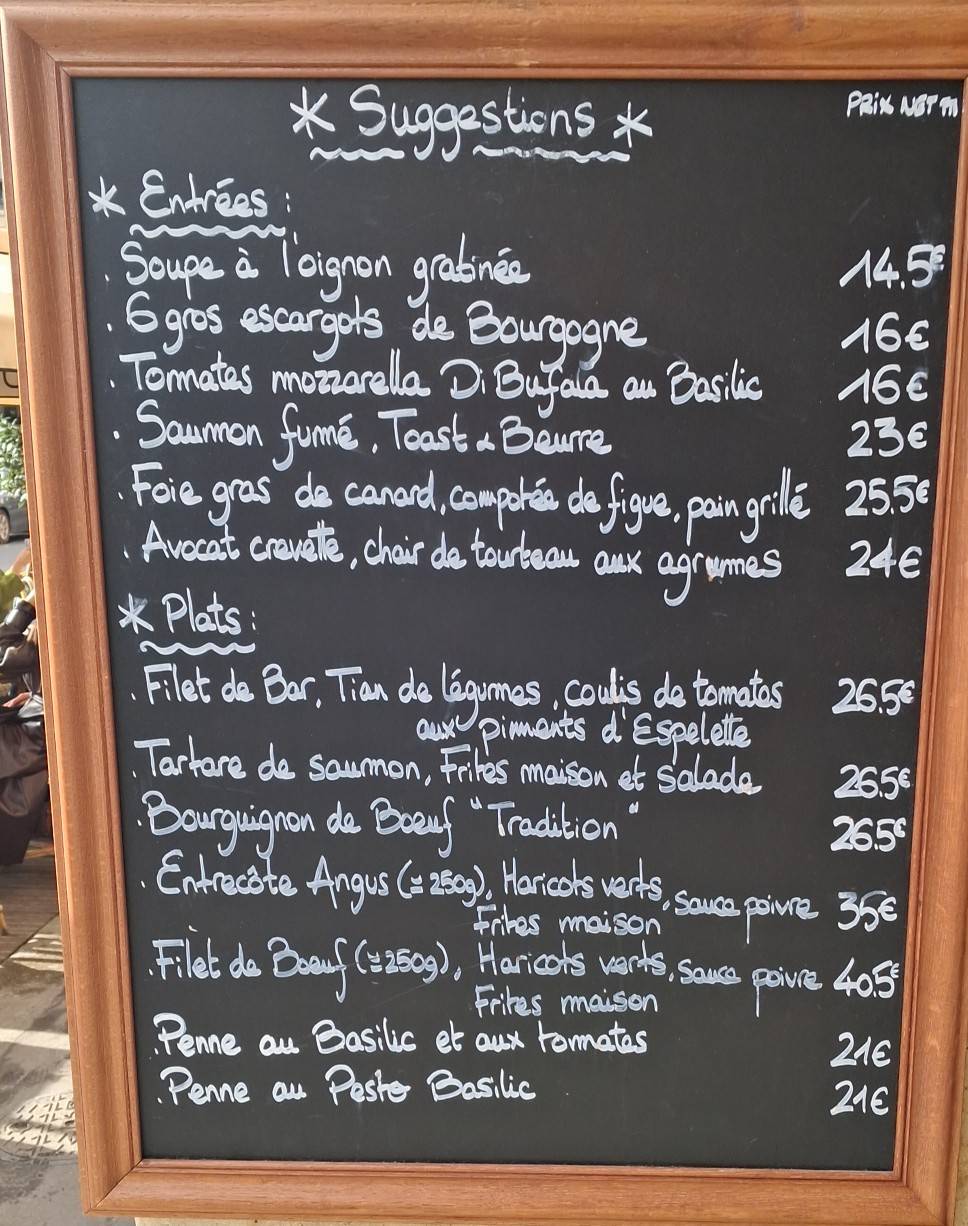 Menu de Carette